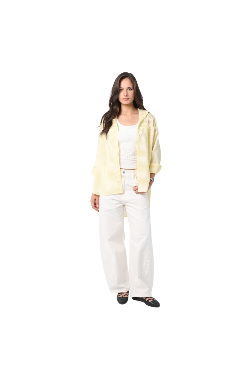 Oversize Striped Sheer Shirt