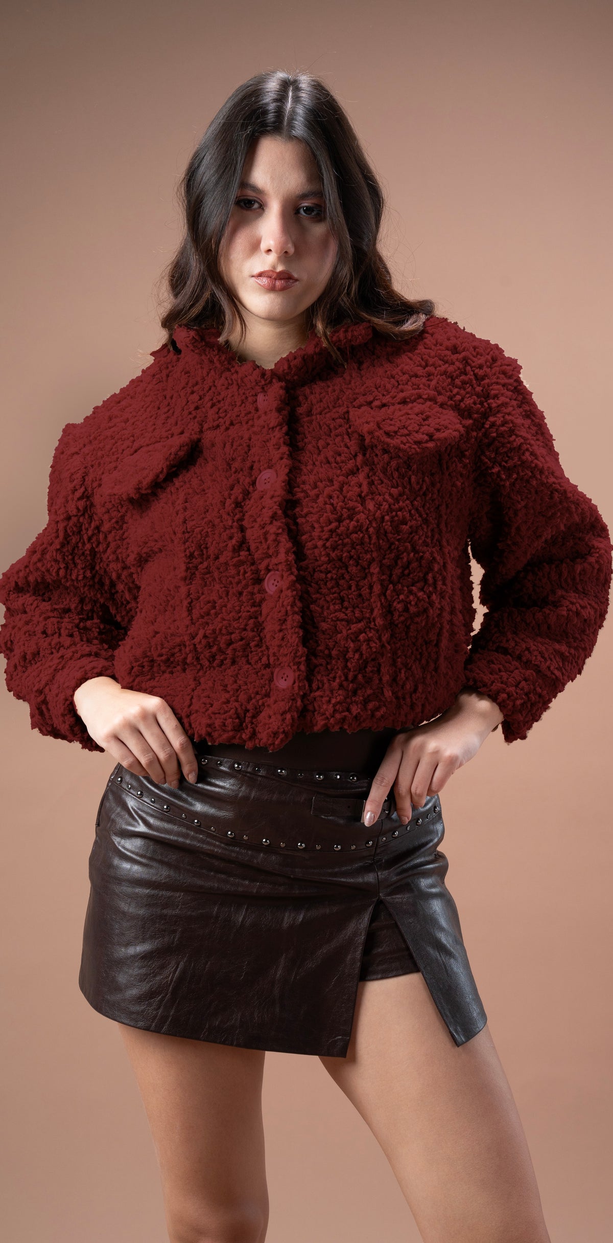 Short Lamb Fur Jacket