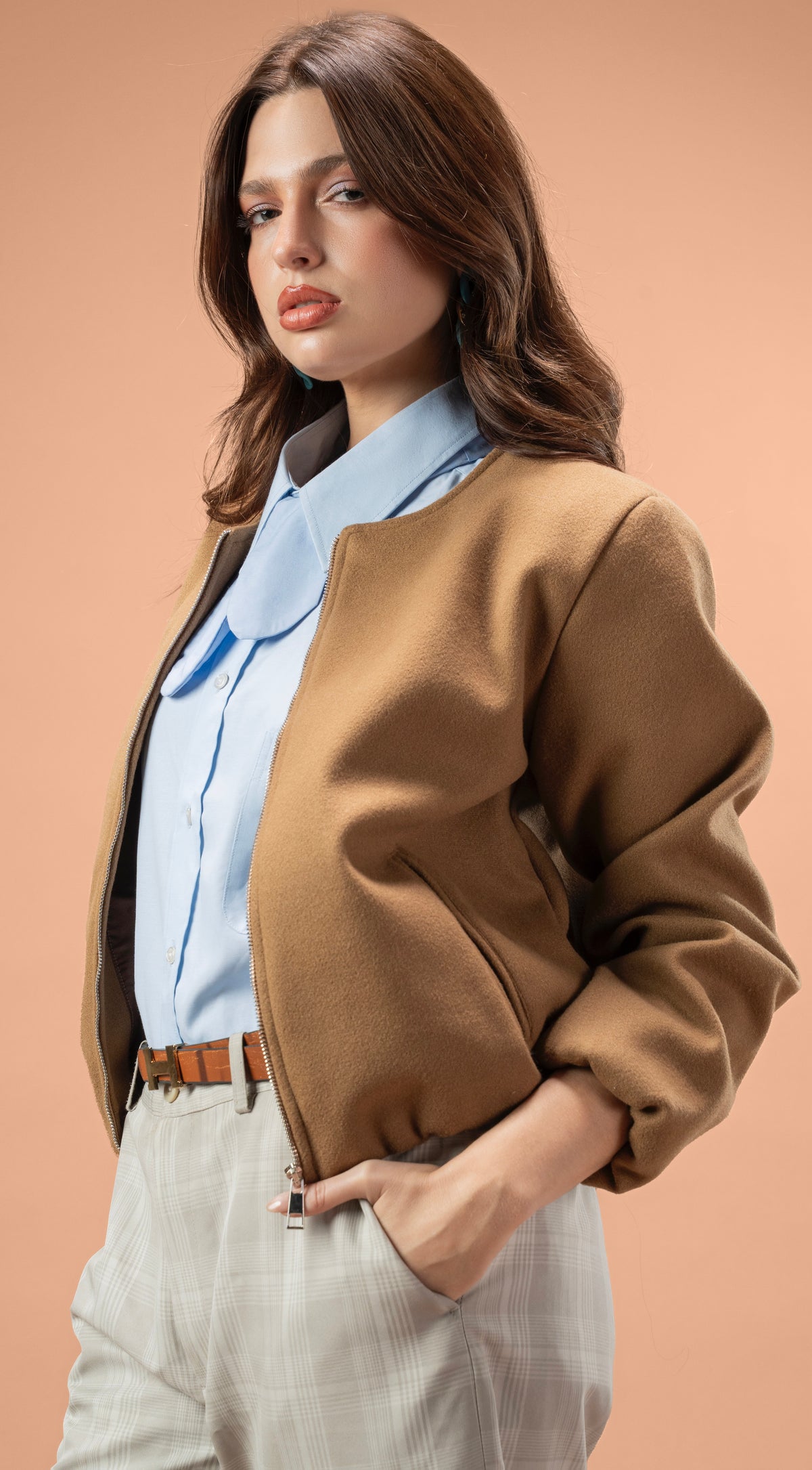 Broad cloth short jacket