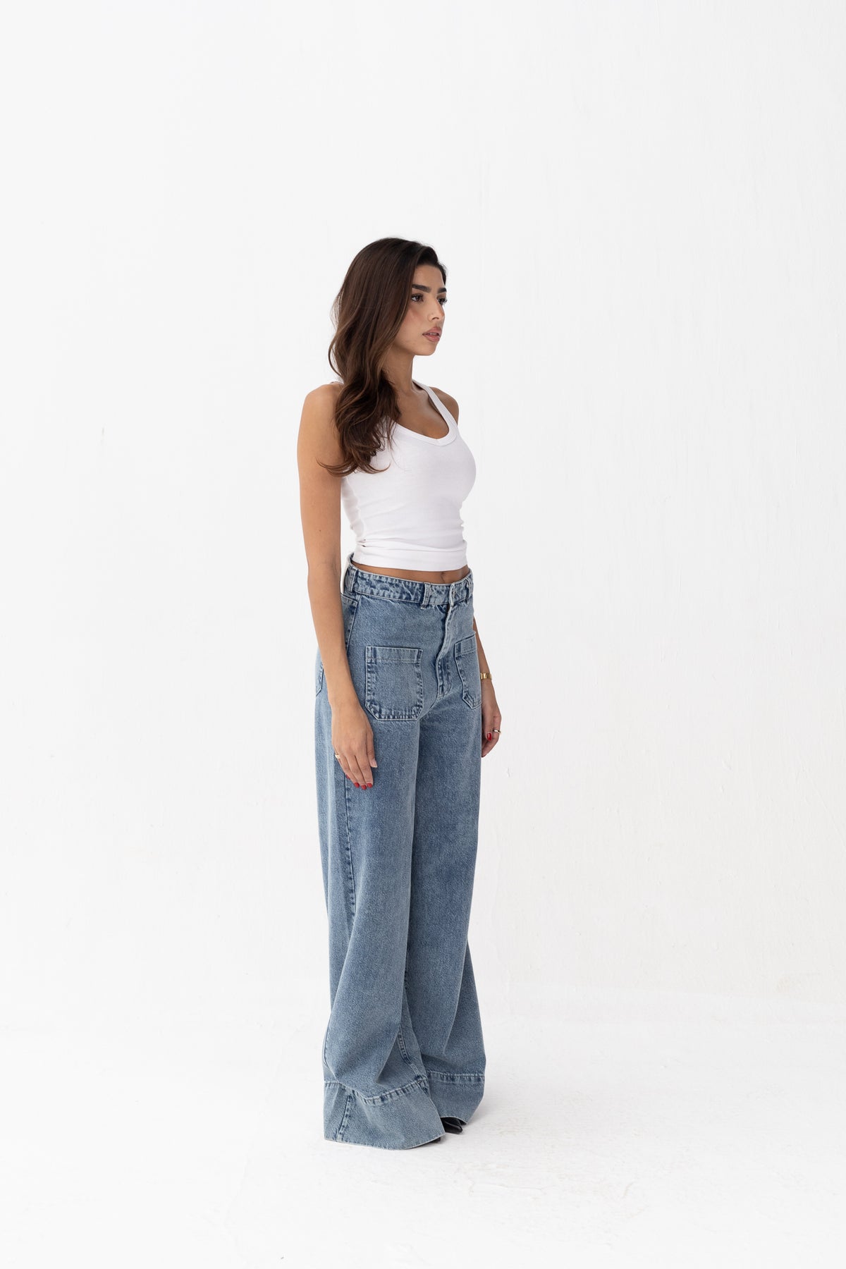 Front Pocket Sky Blue Denim Jeans