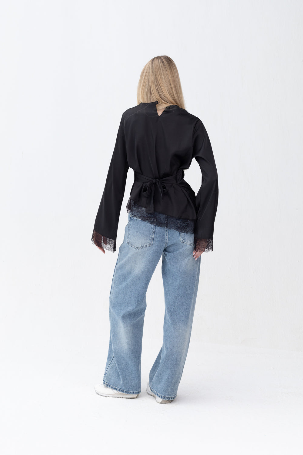 Blouse Satin With Lace
