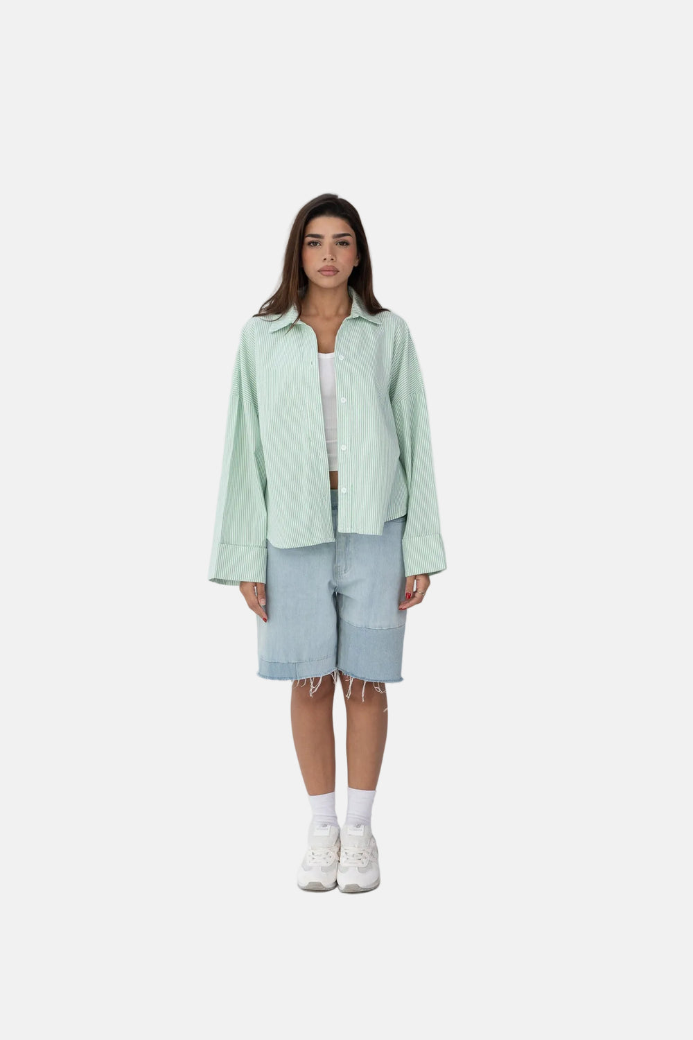 Subtle striped blouse with back bleats