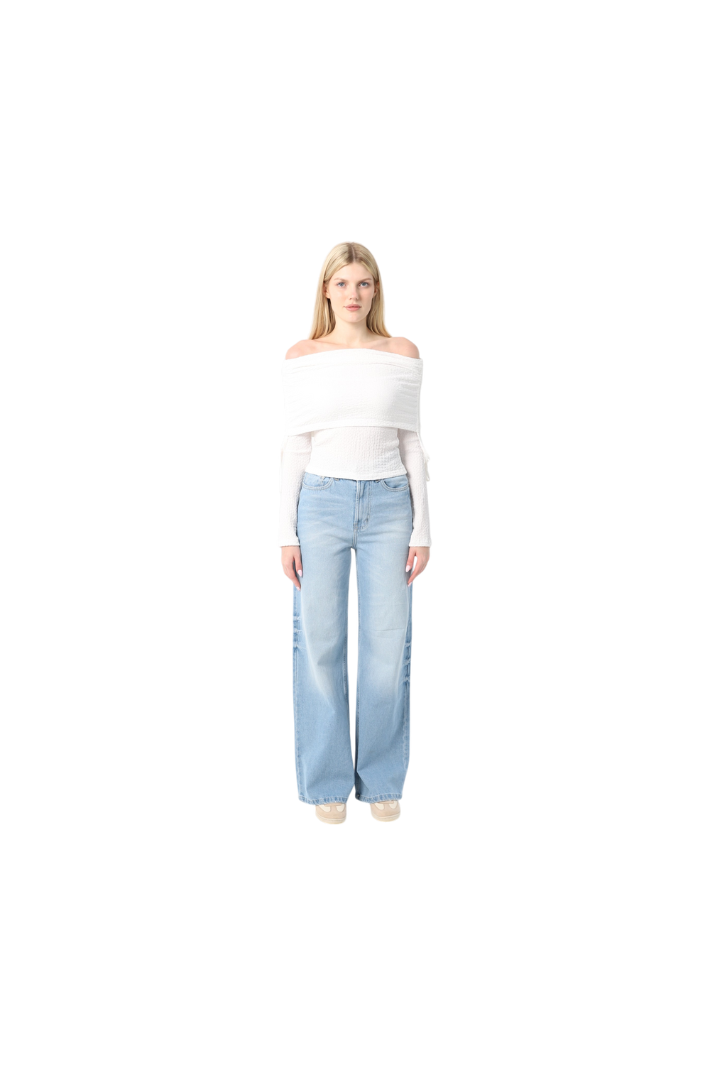 Crinkle Draped Shoulder Top
