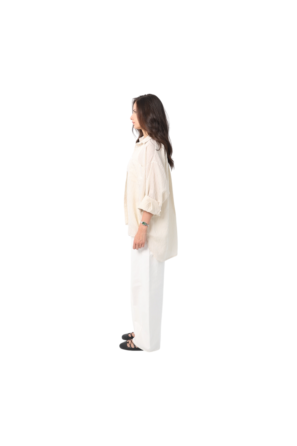 Oversize Striped Sheer Shirt