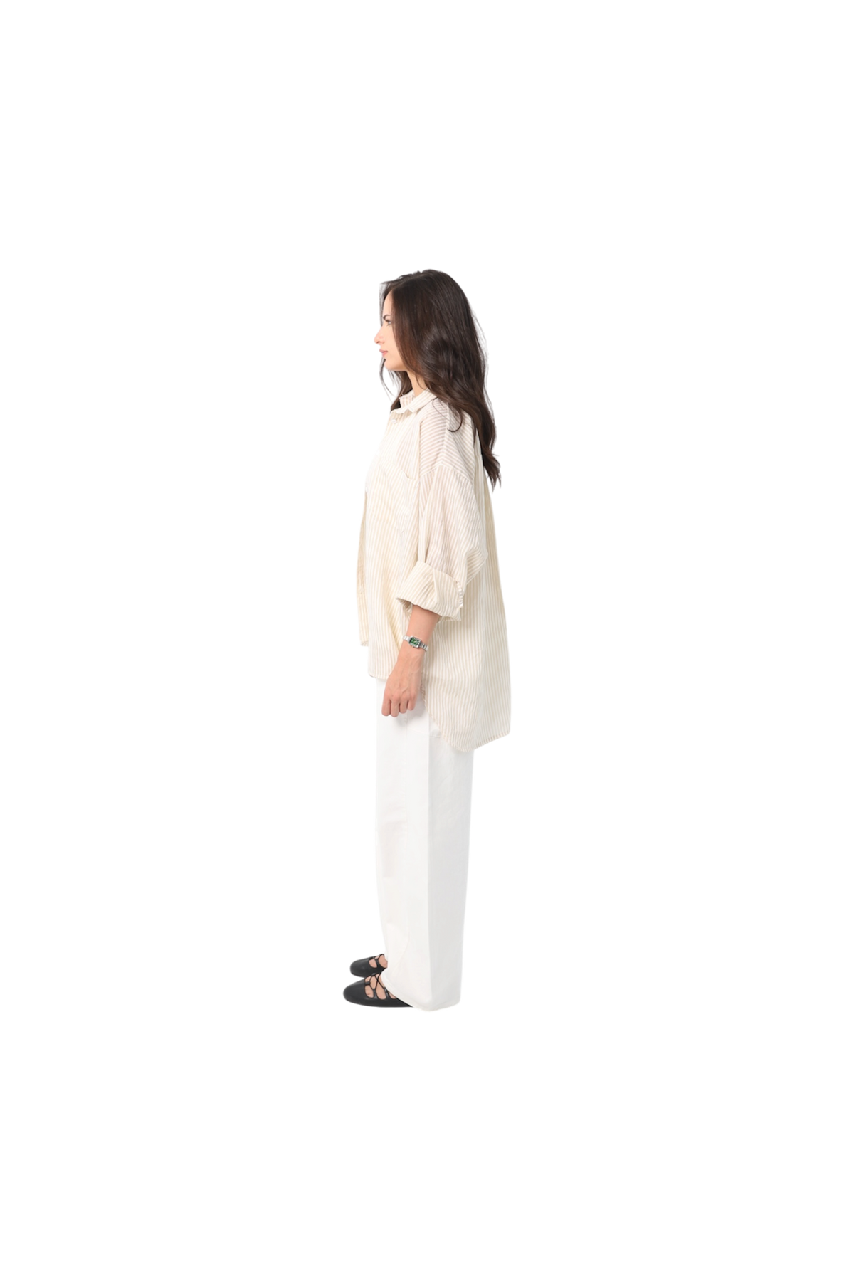 Oversize Striped Sheer Shirt