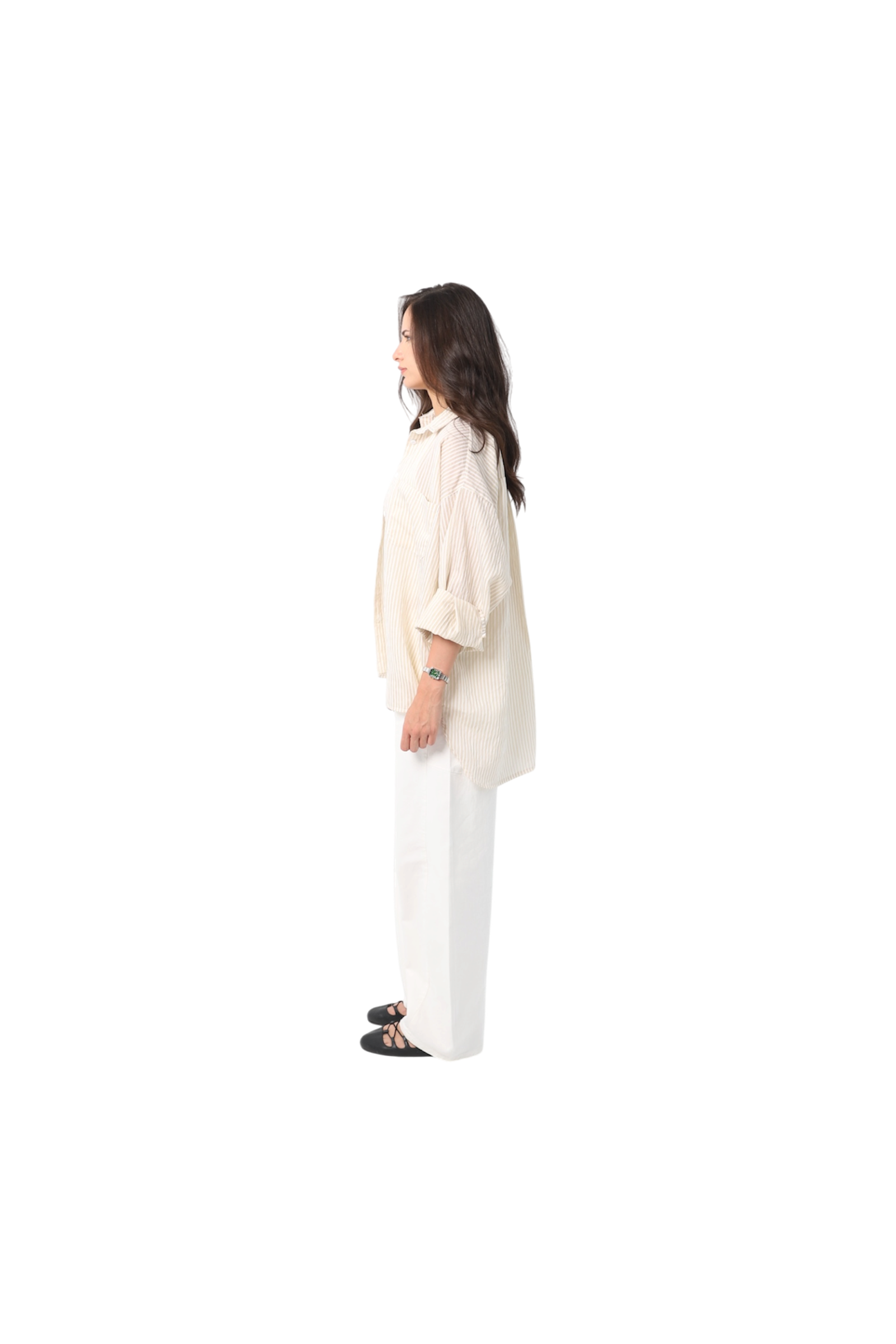 Oversize Striped Sheer Shirt