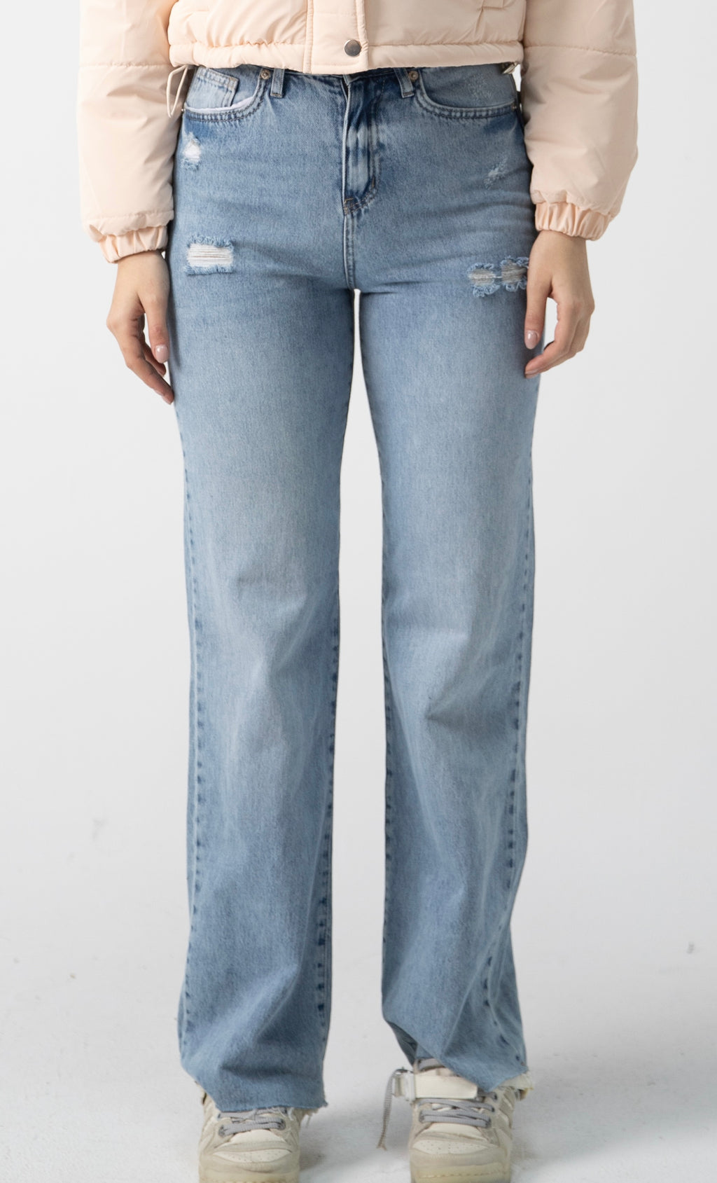 Straight fit washed denim