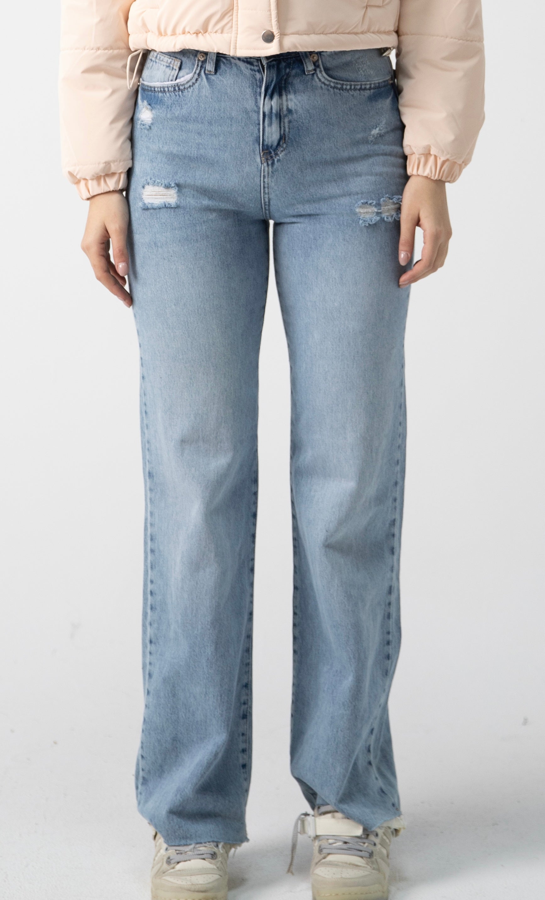 Straight fit washed denim