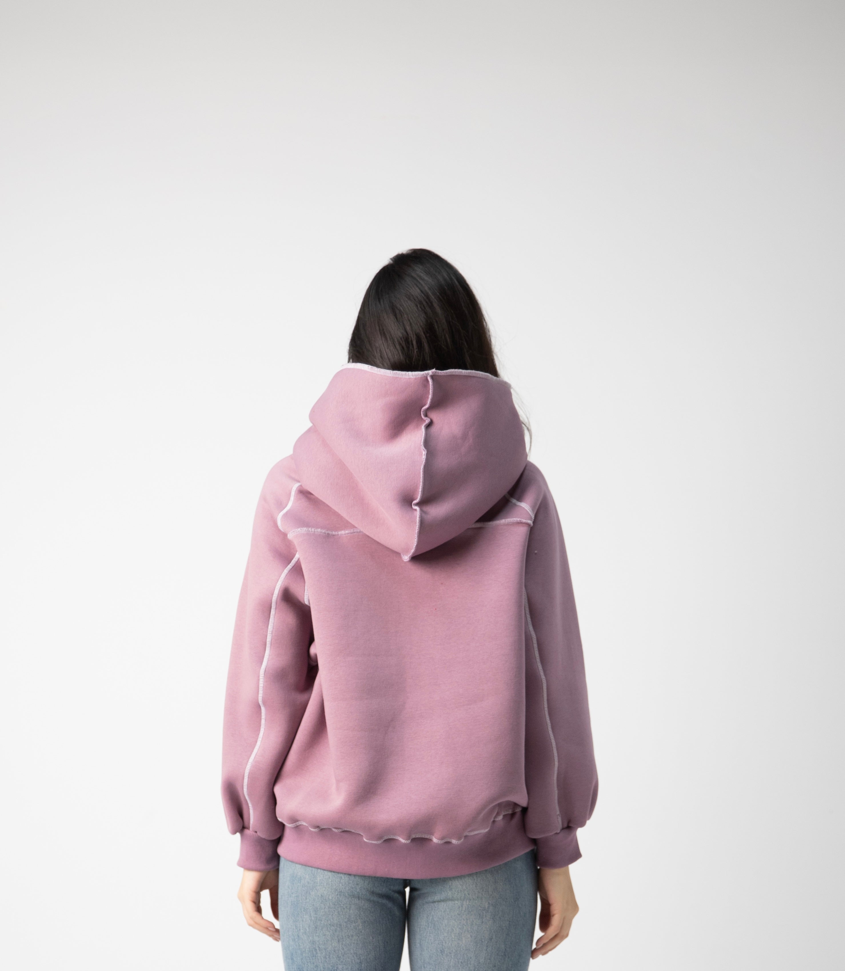 Melton jacket with white stitching