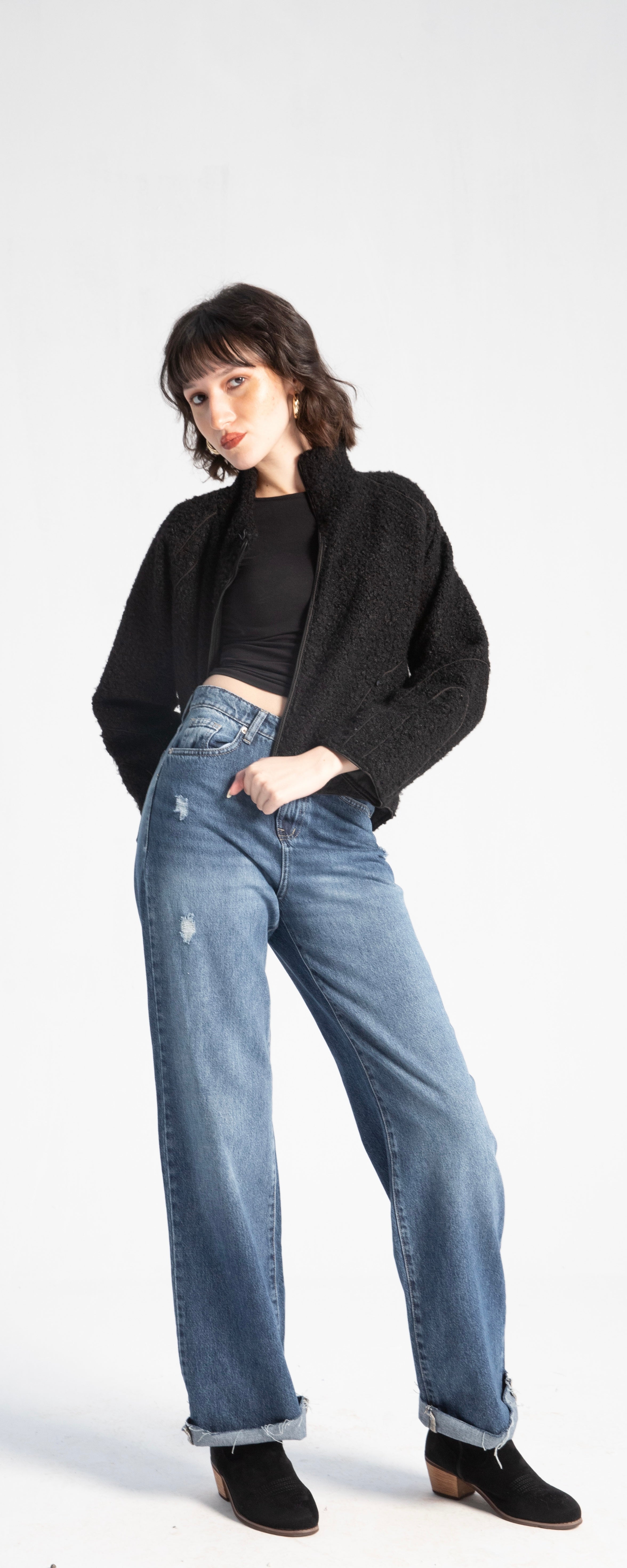 Sherpa fleece zip jacket