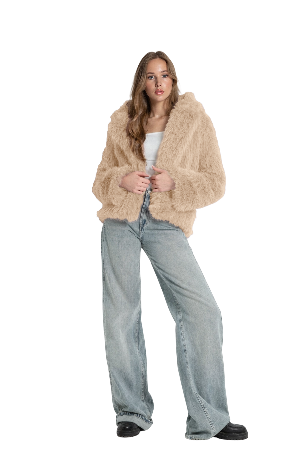 Basic fox fur jacket