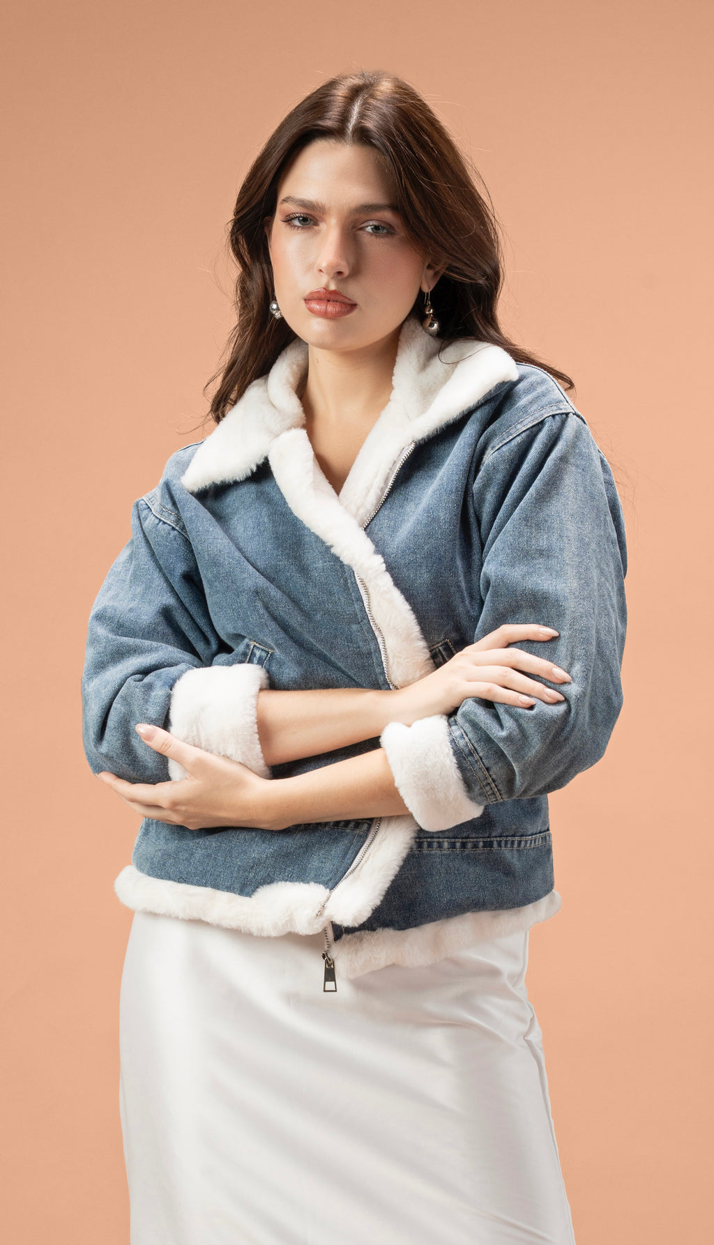 Denim jacket x soft fur