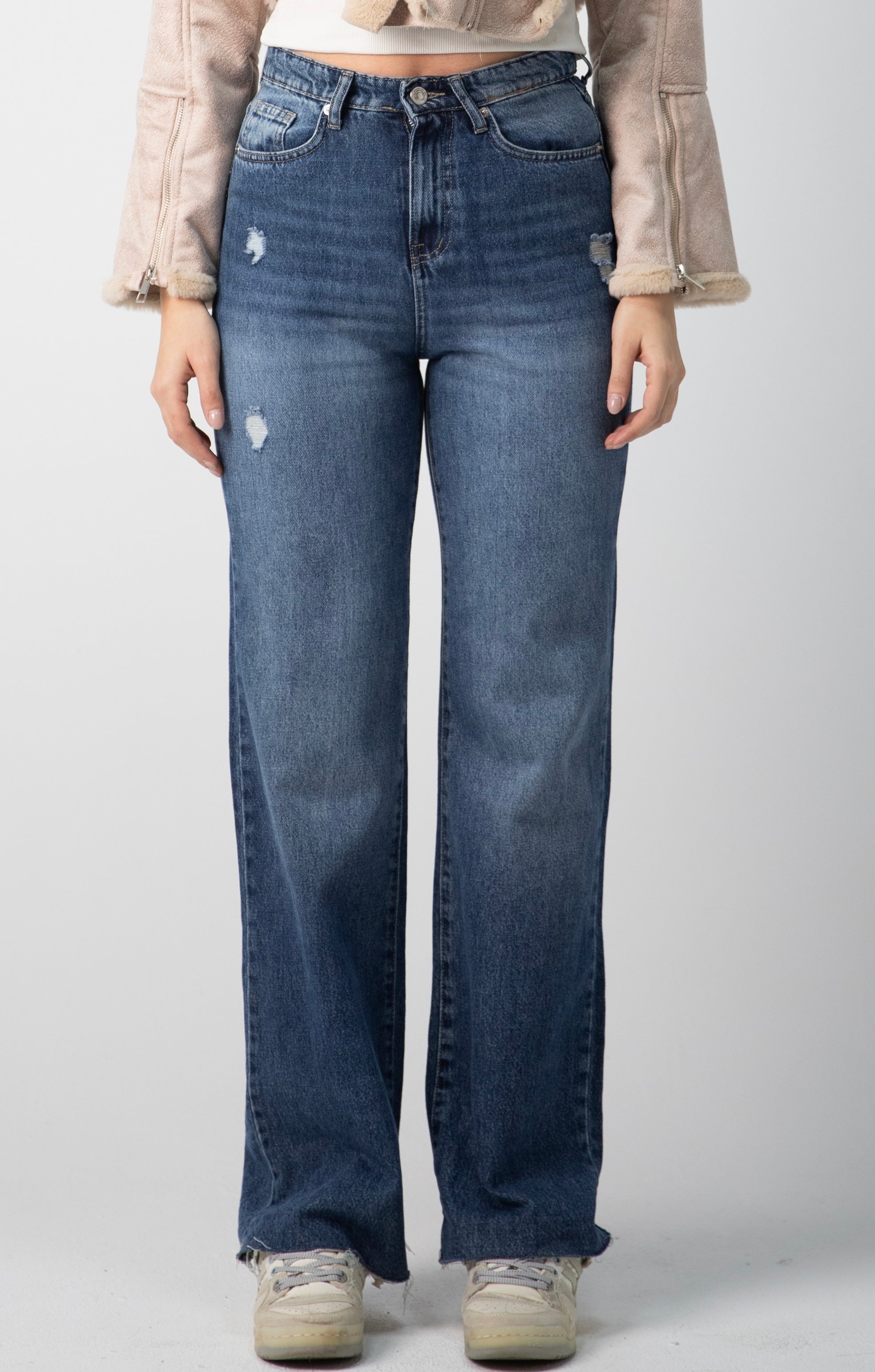 Straight fit washed denim