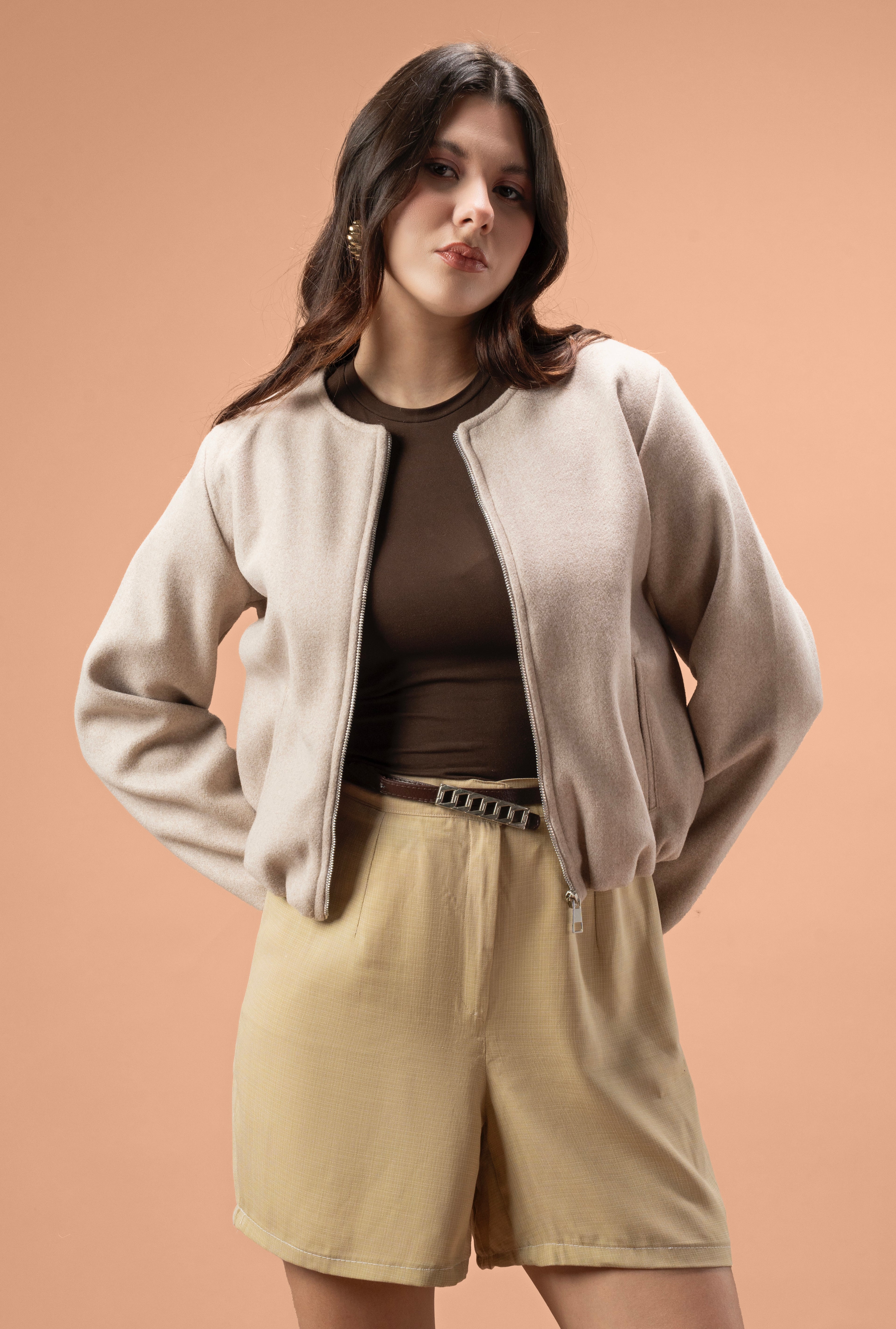 Broad cloth short jacket