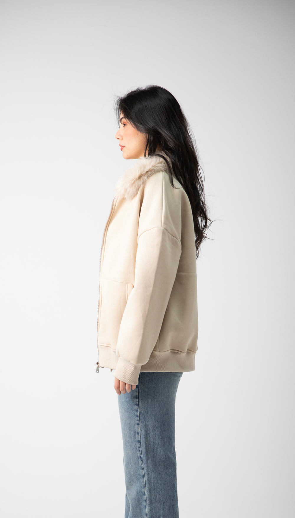 Melton fur hood jacket price