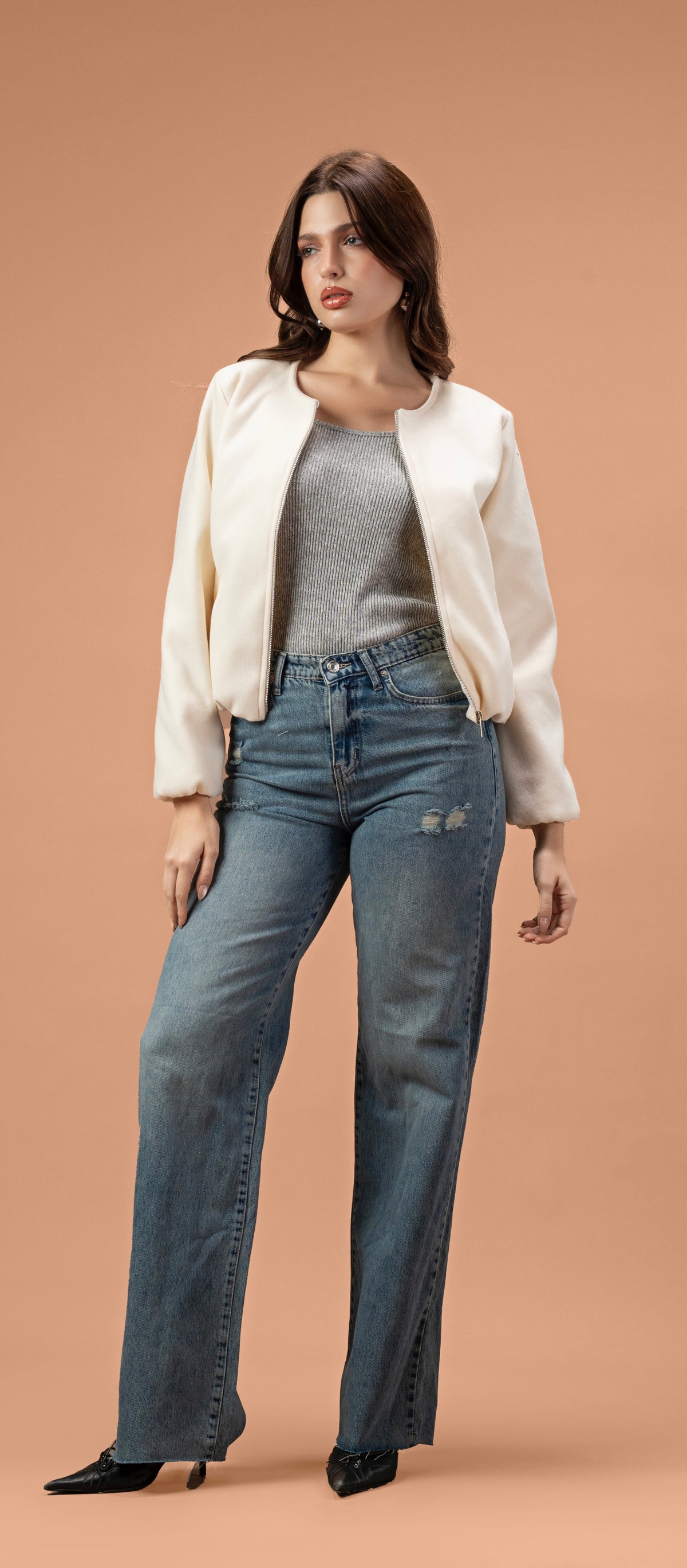 Broad cloth short jacket