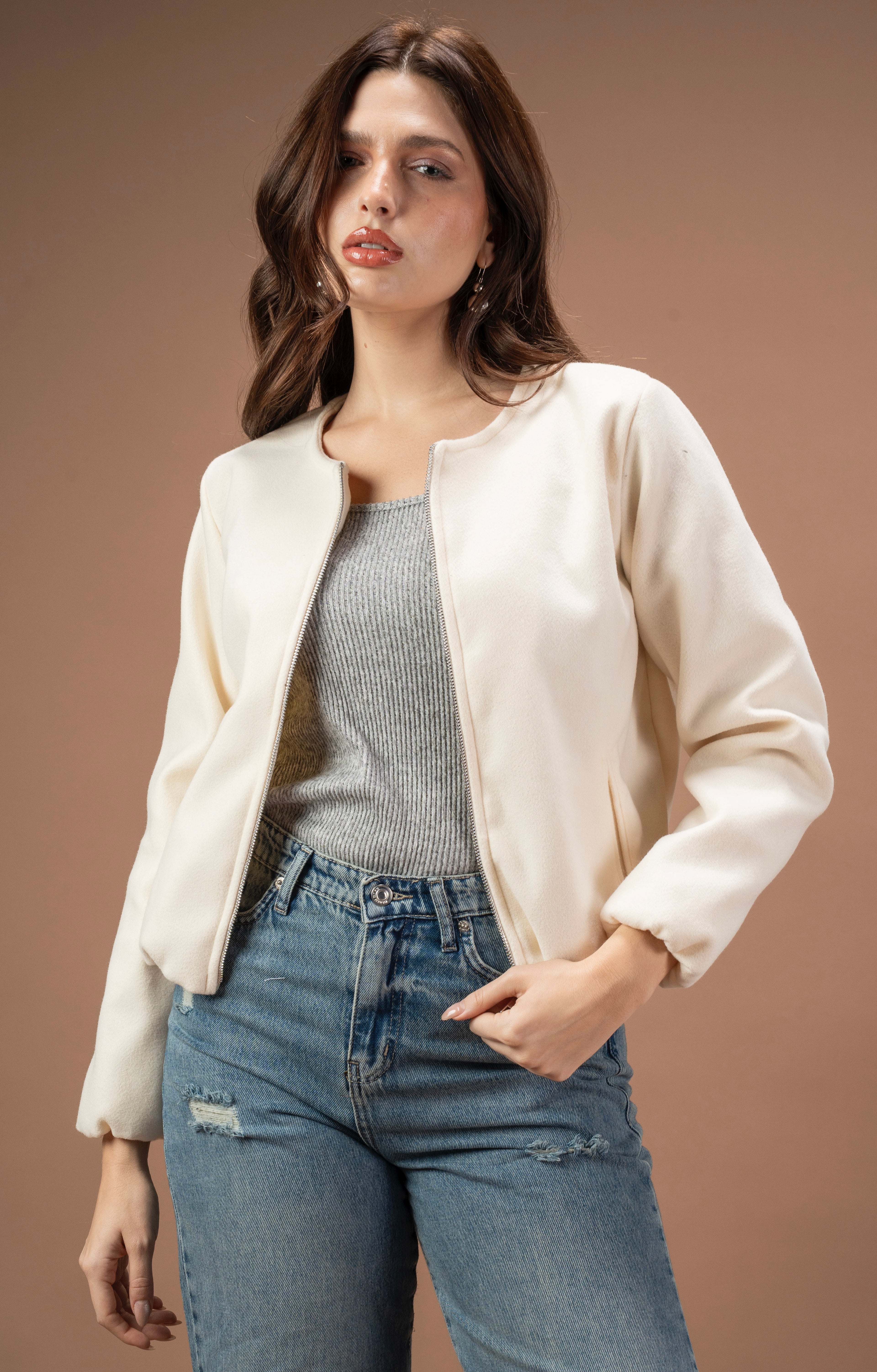 Broad cloth short jacket