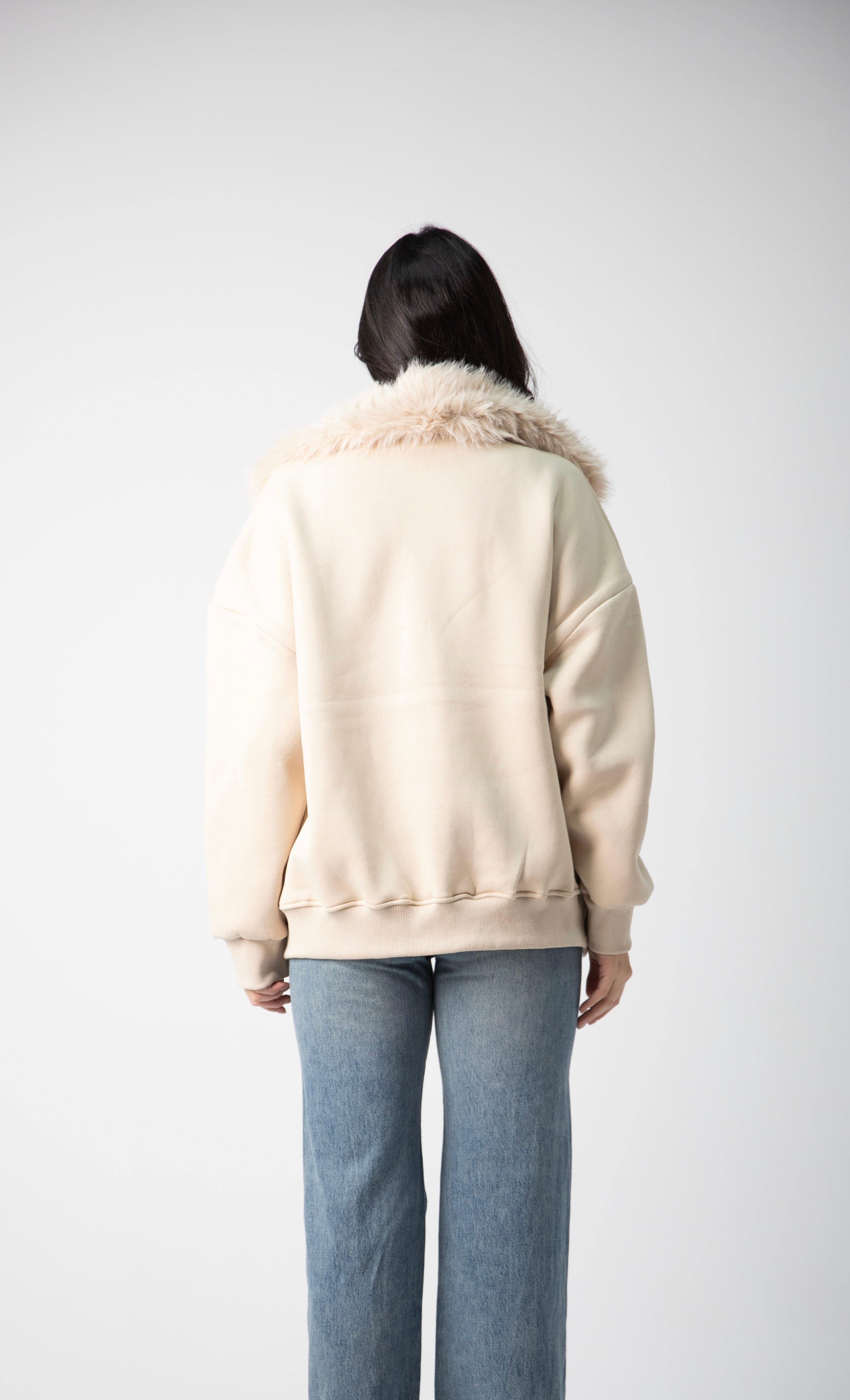 Melton fur hood jacket price