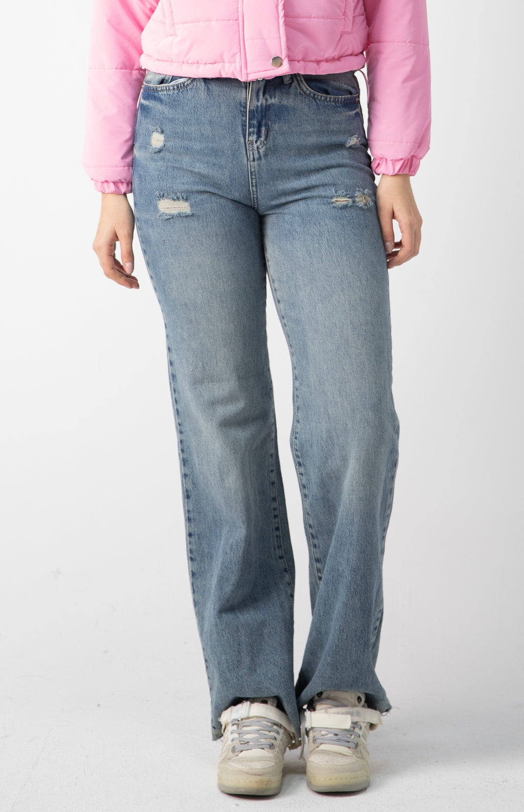 Straight fit washed denim