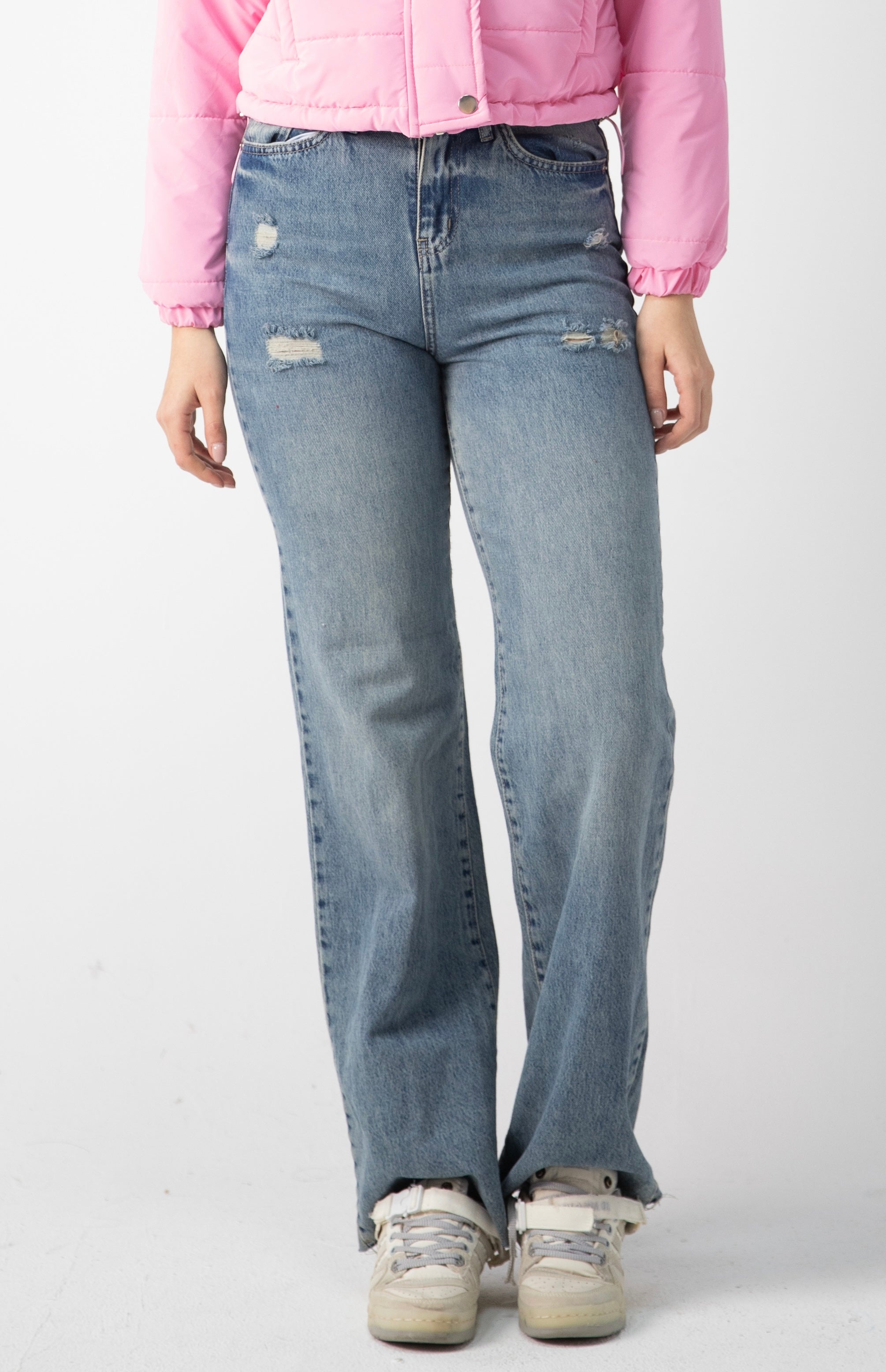 Straight fit washed denim