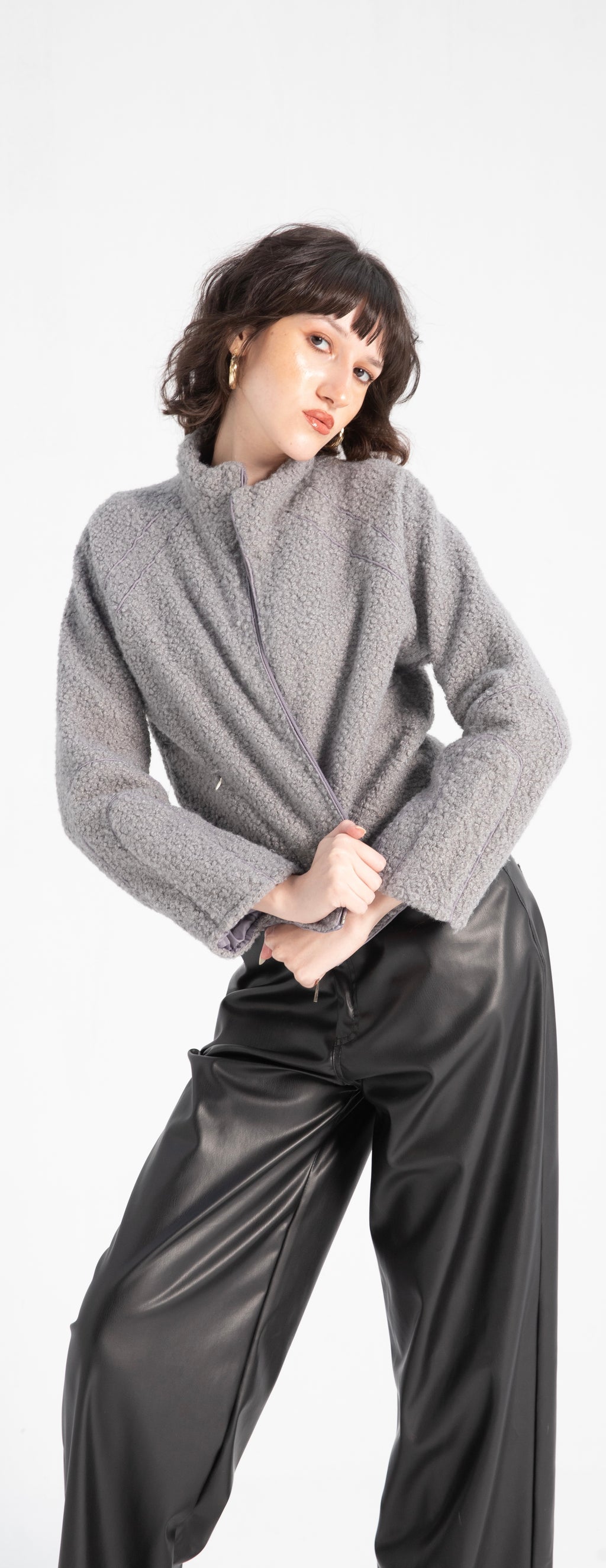 Sherpa fleece zip jacket