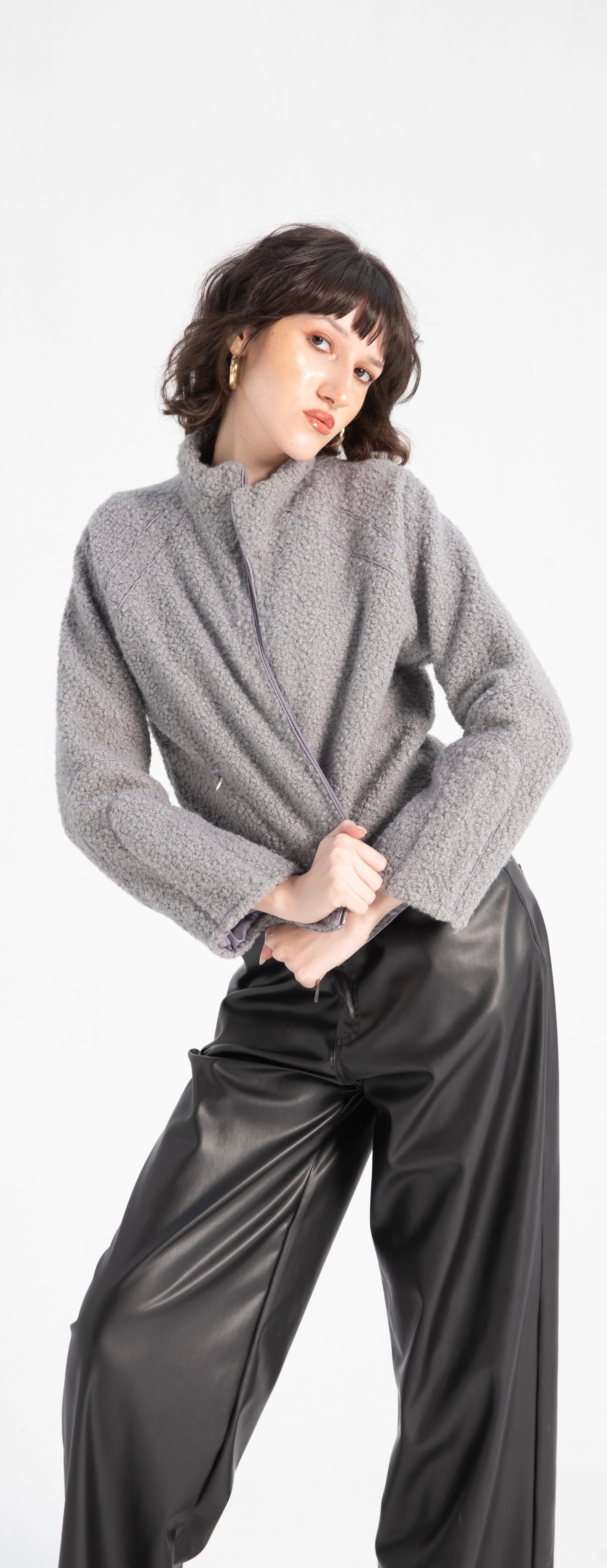 Sherpa fleece zip jacket