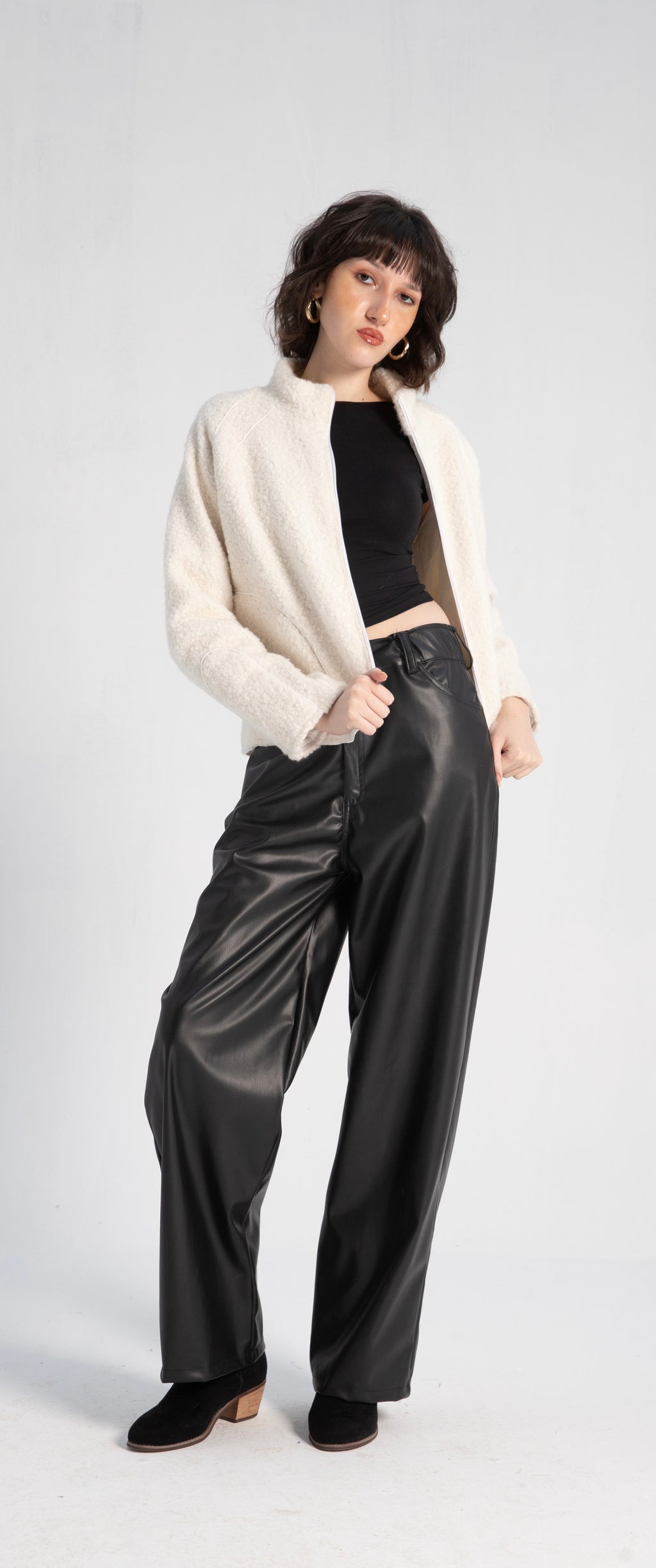 Sherpa fleece zip jacket