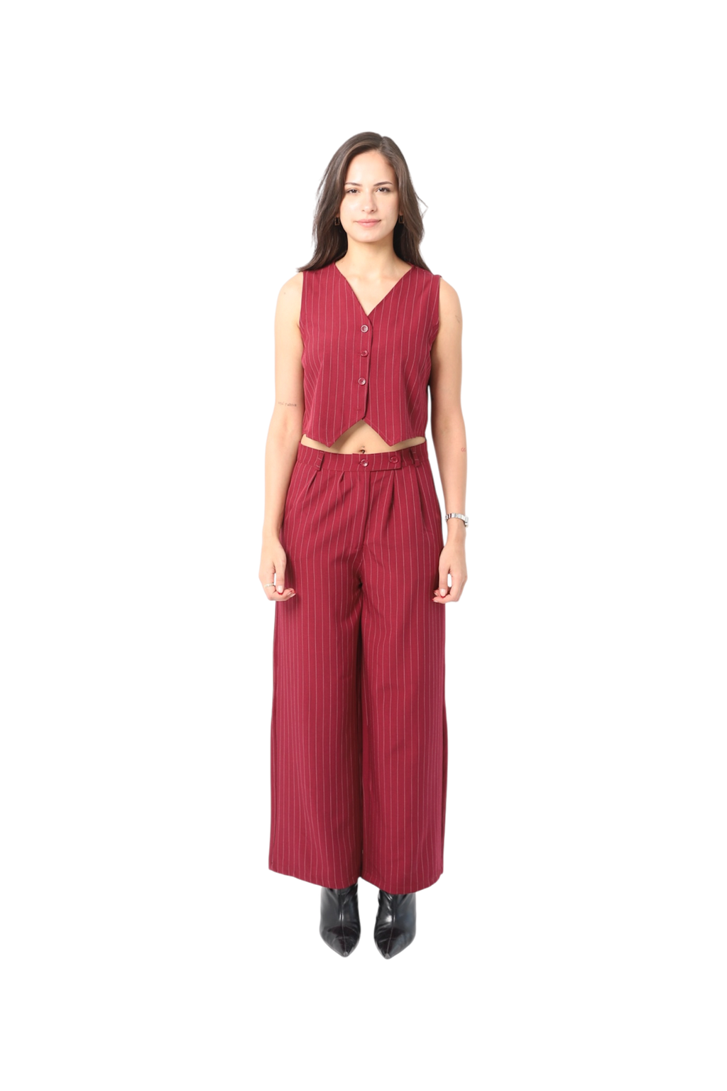 Vest And Pant Stripe Suit