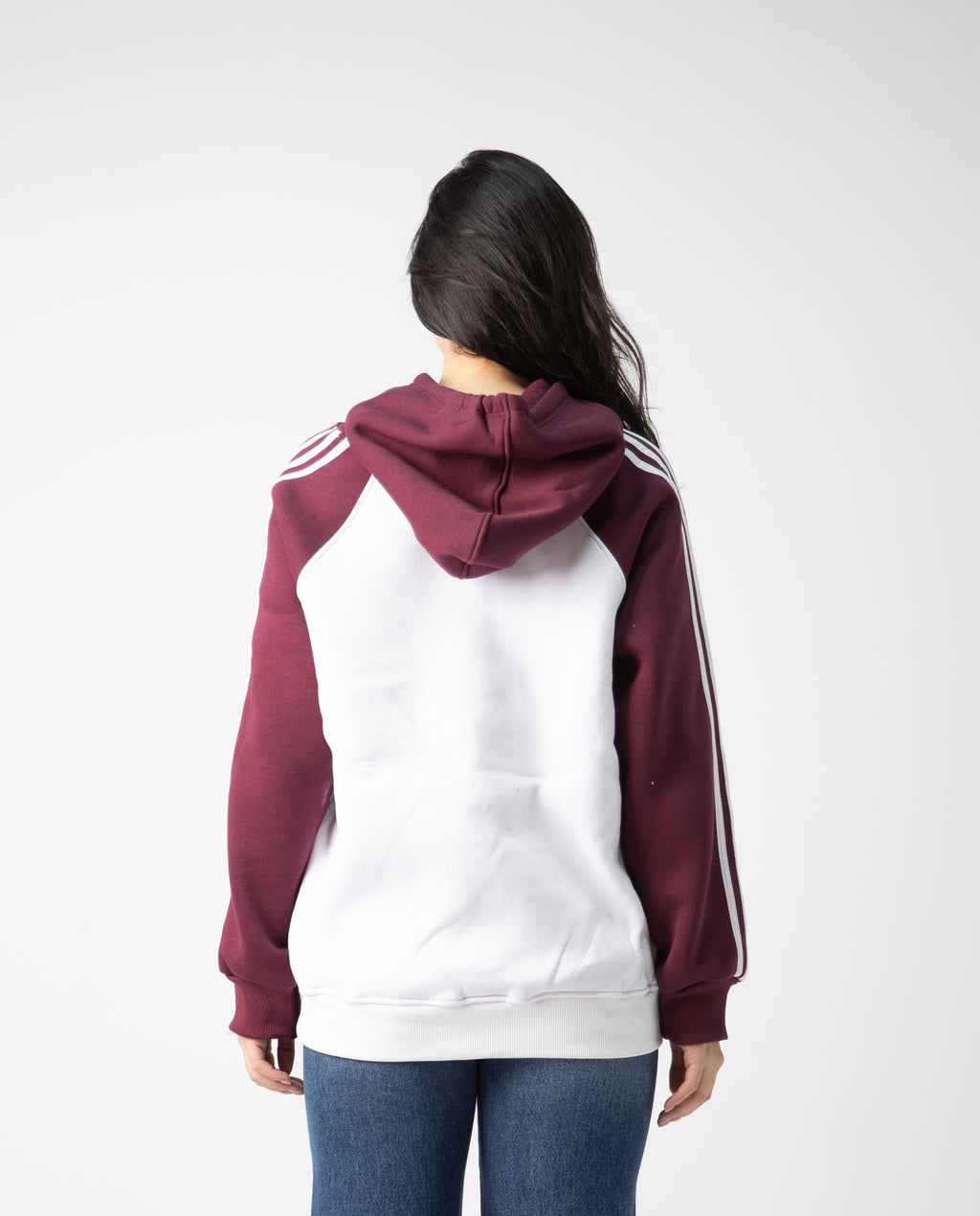 ‏melton Striped Sleeves hooded  price