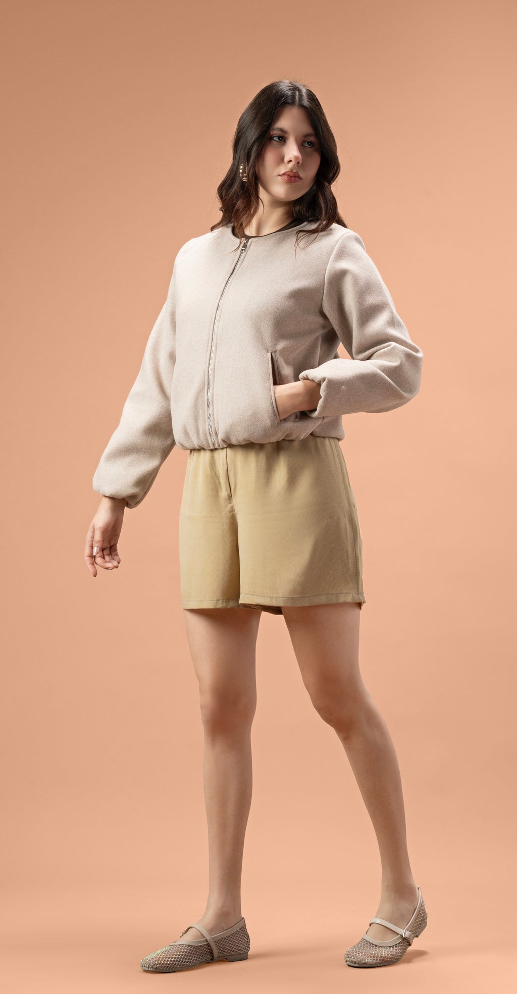 Broad cloth short jacket