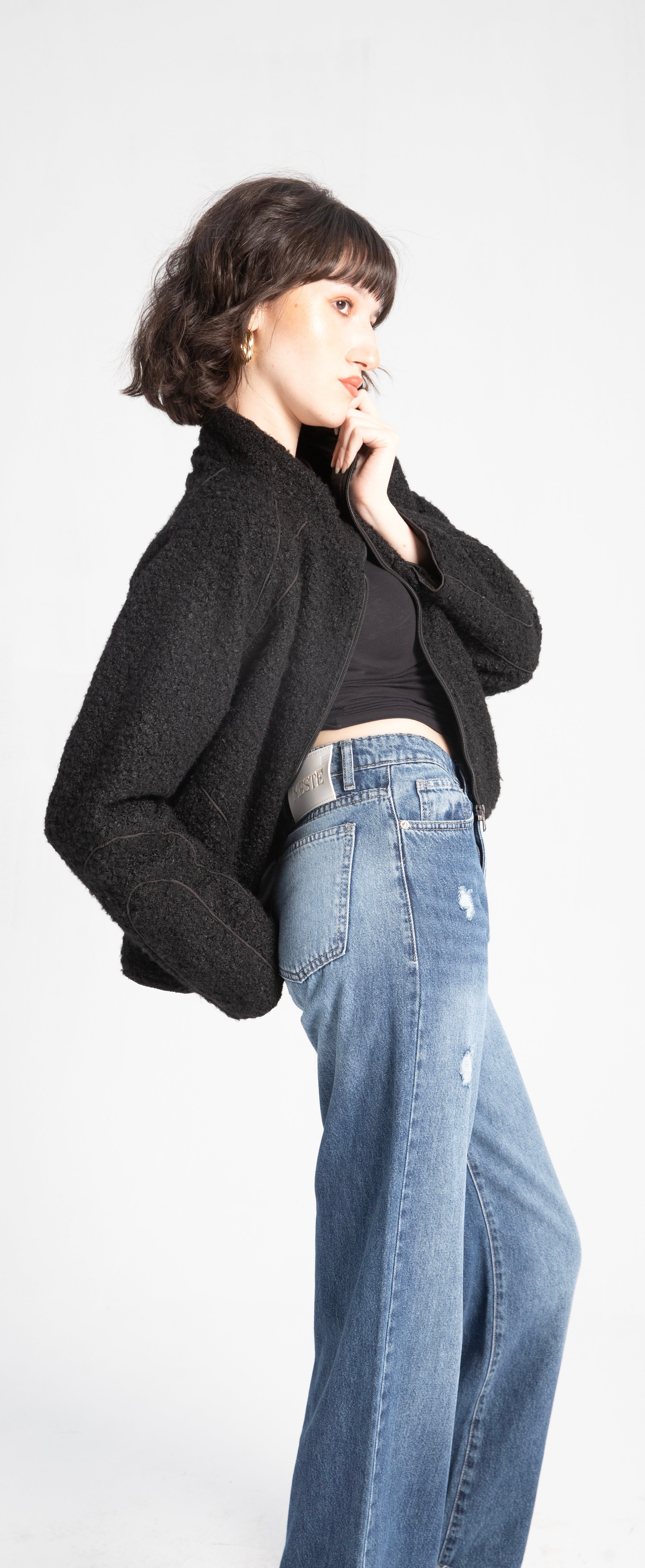 Sherpa fleece zip jacket