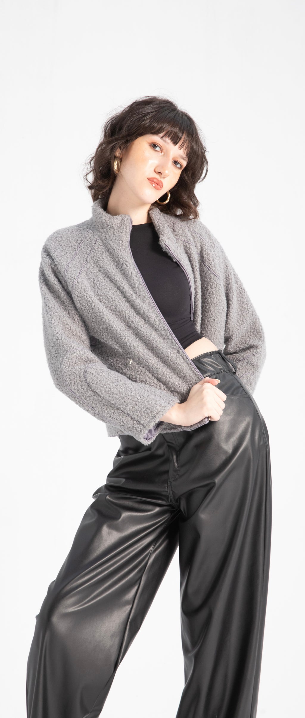 Sherpa fleece zip jacket