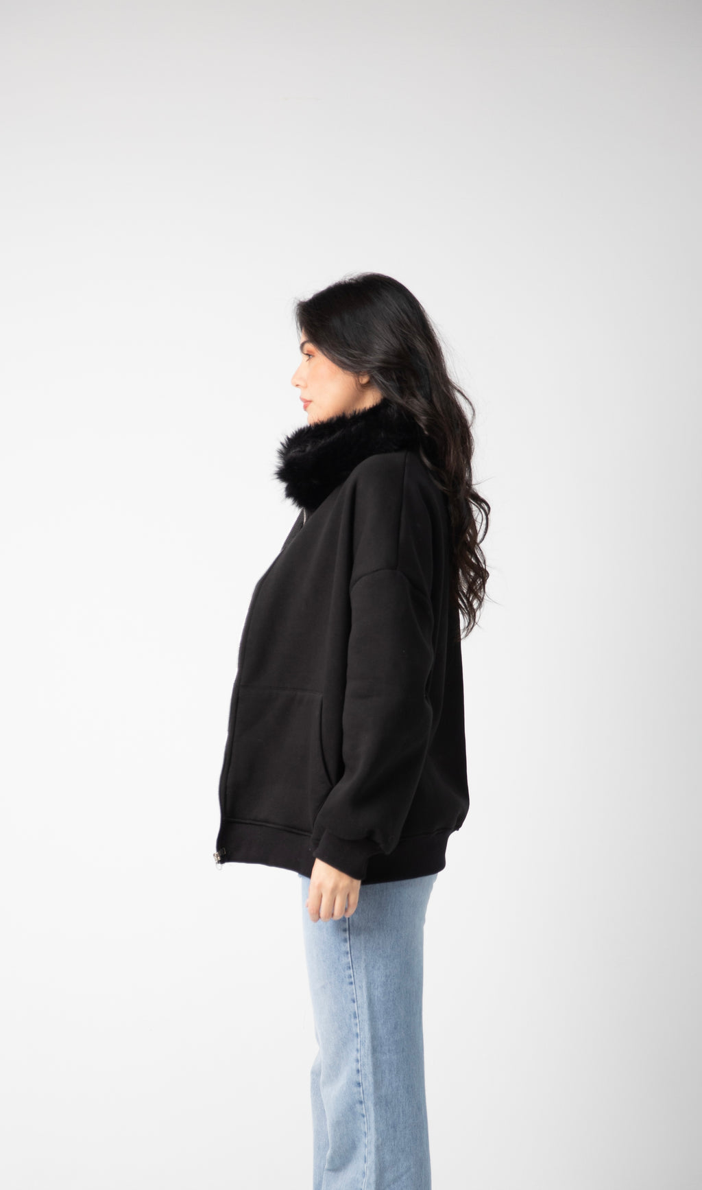 Melton fur hood jacket price