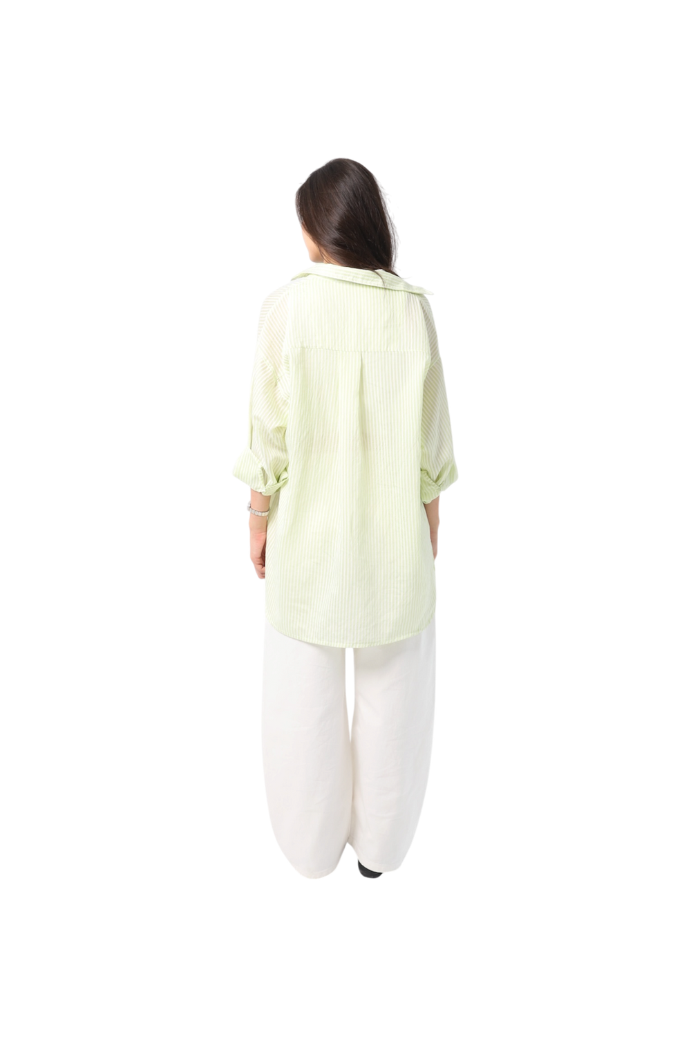 Oversize Striped Sheer Shirt