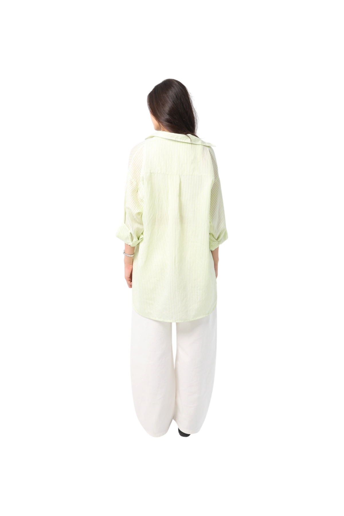 Oversize Striped Sheer Shirt