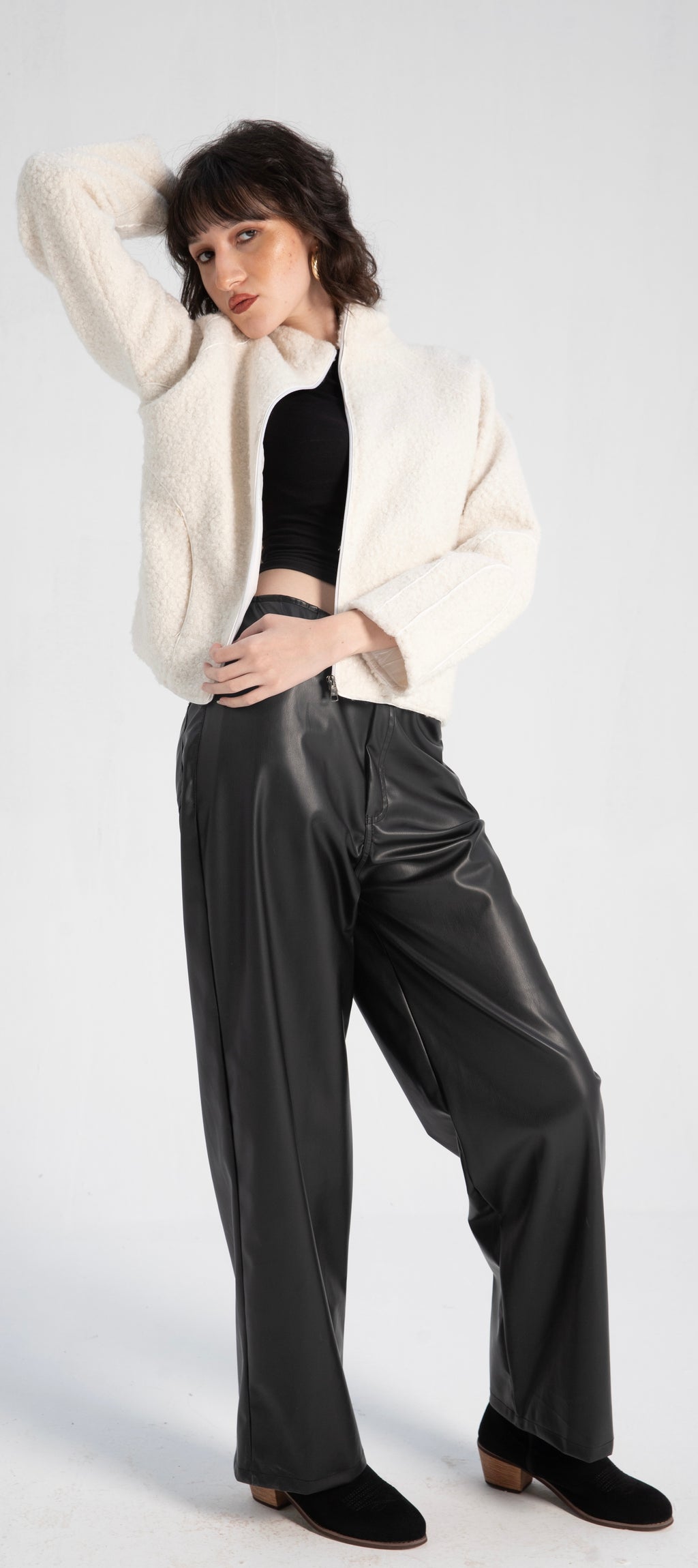 Sherpa fleece zip jacket