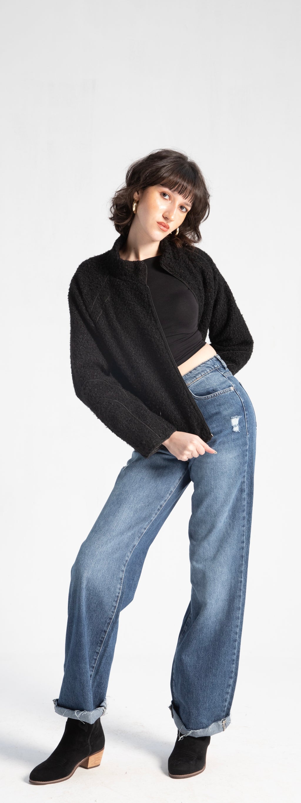 Sherpa fleece zip jacket