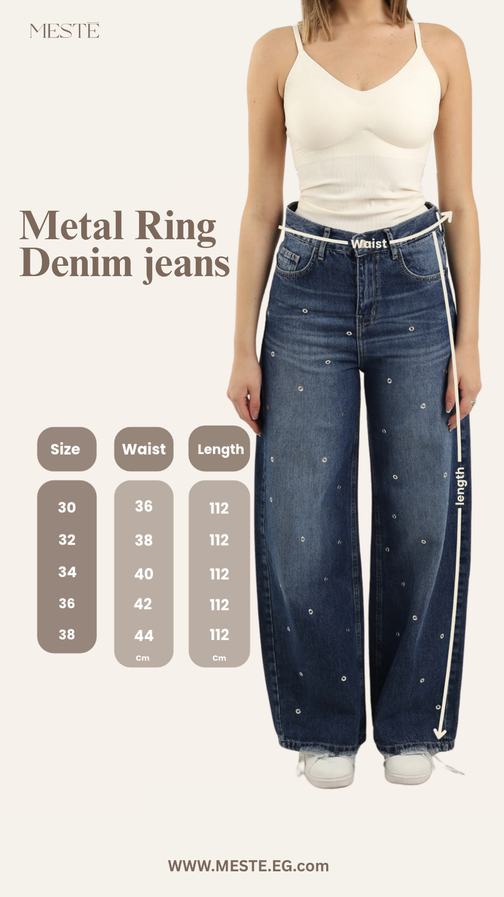 Metal Ring Denim Jeans