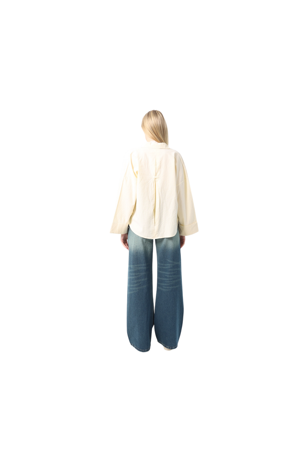 Subtle striped blouse with back bleats