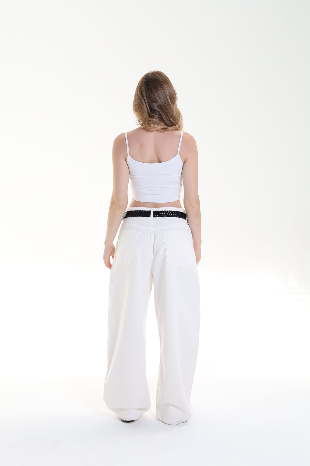 Denim front cut offwhite Pant
