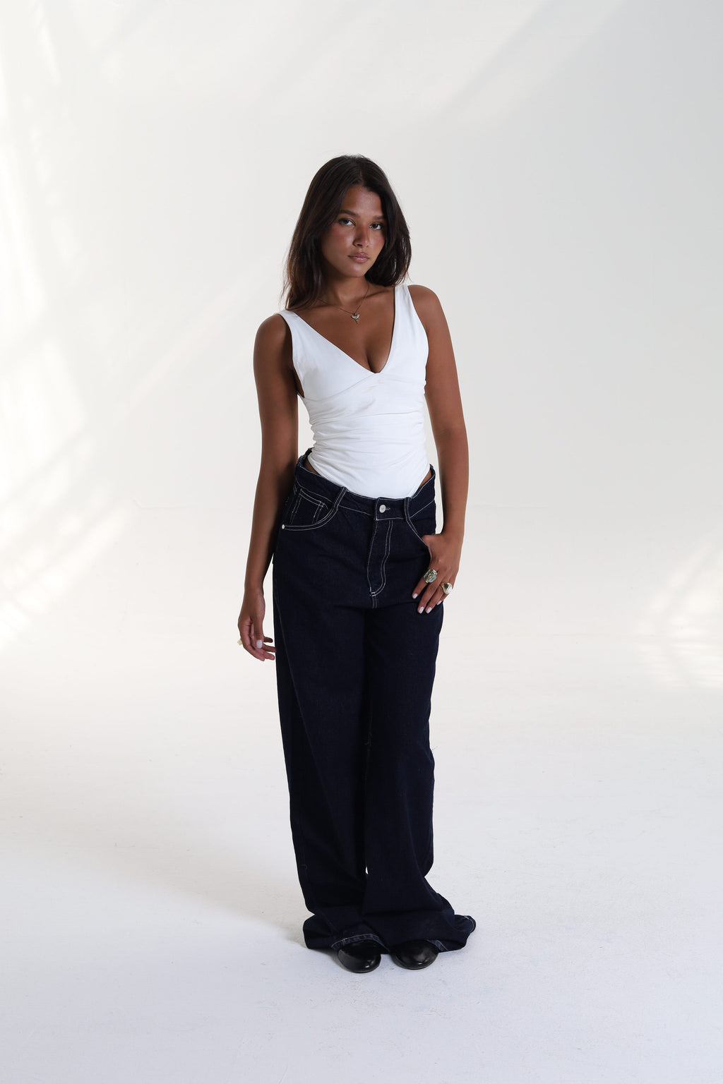 Navy Straight leg jeans