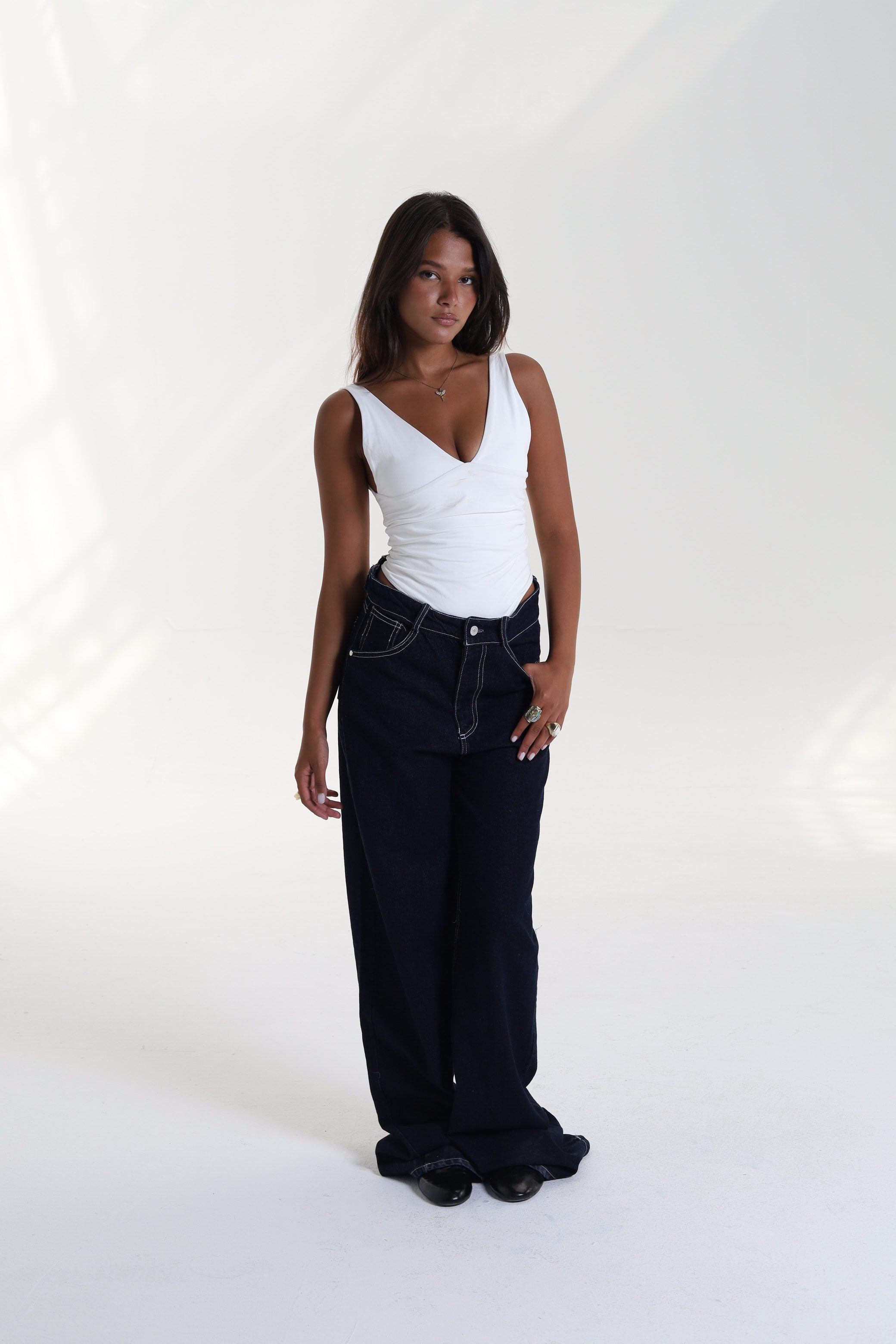 Navy Straight leg jeans