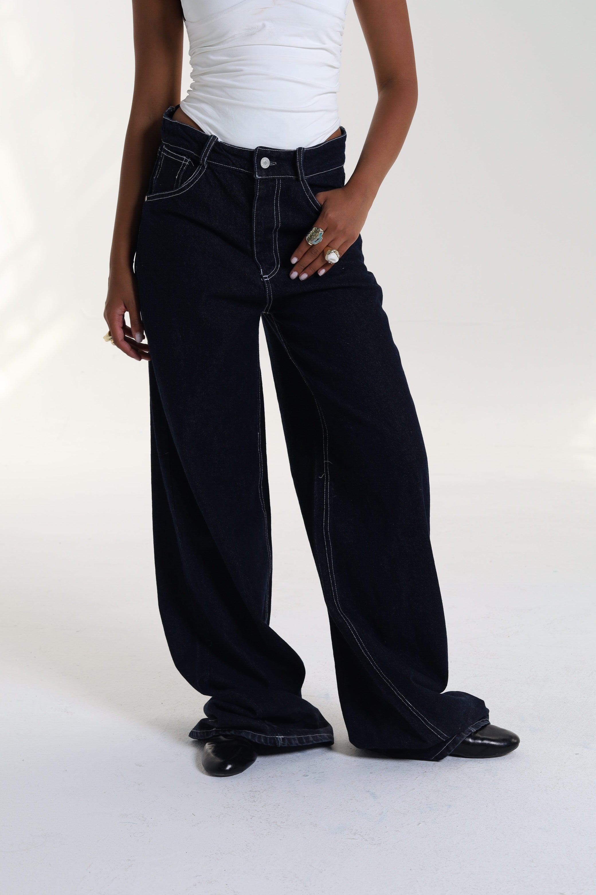 Navy Straight leg jeans