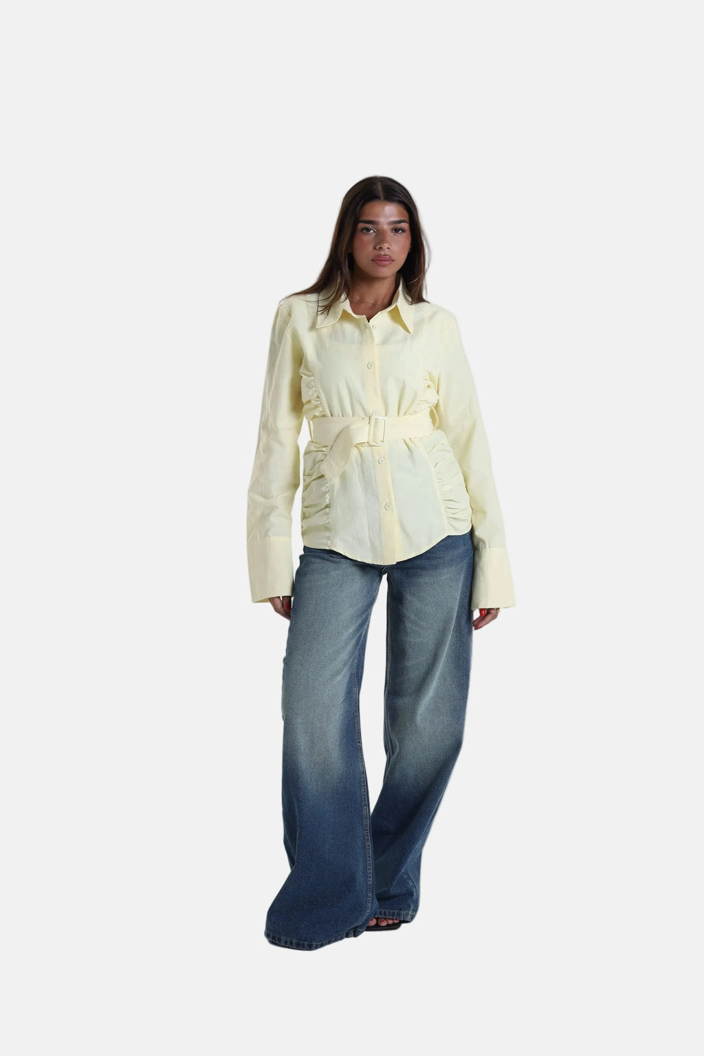 Ruched Side Belted Blouse