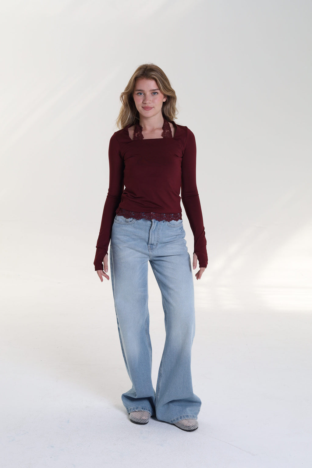 Square Neck Lace Top