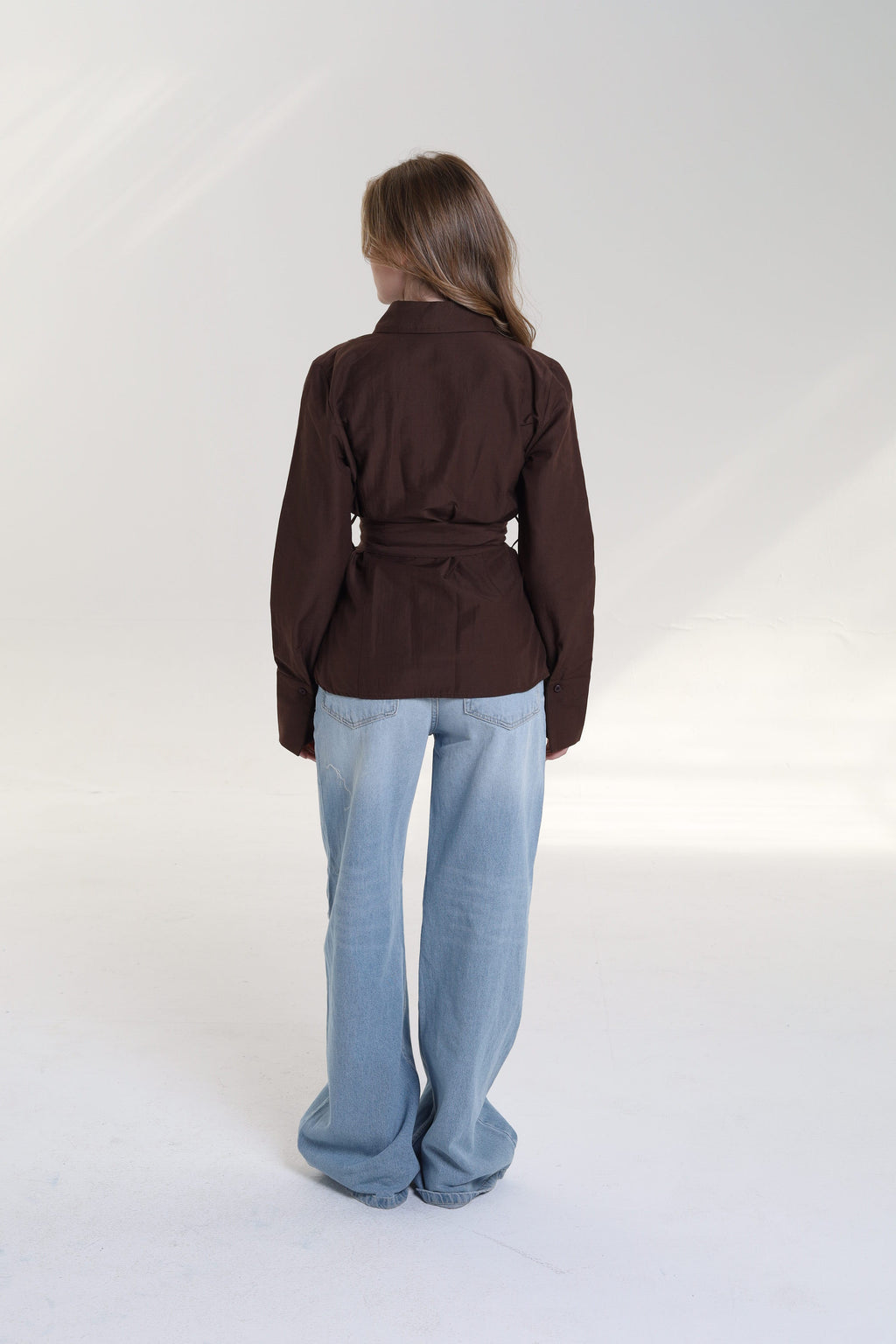 Ruched Side Belted Blouse