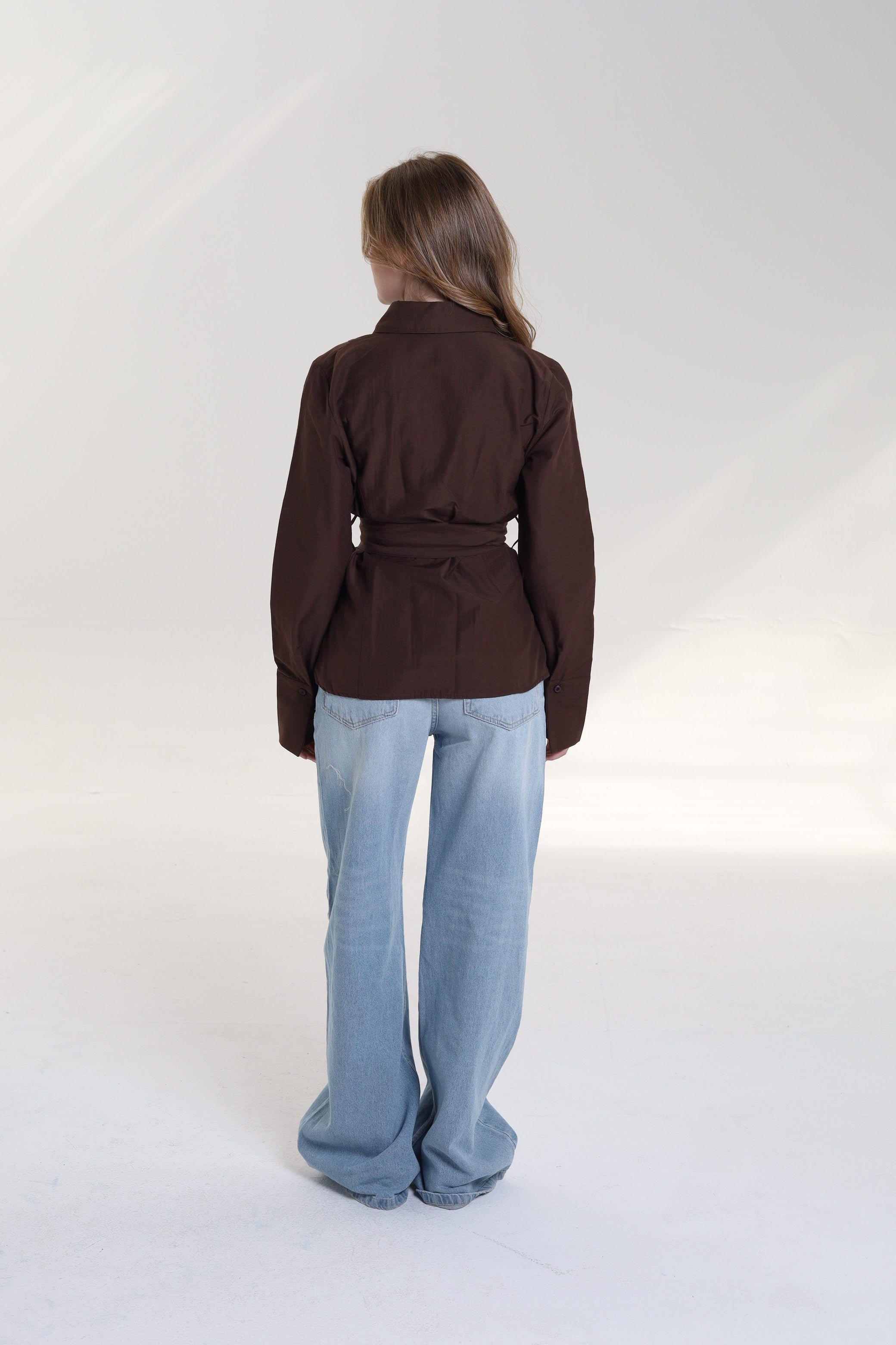 Ruched Side Belted Blouse