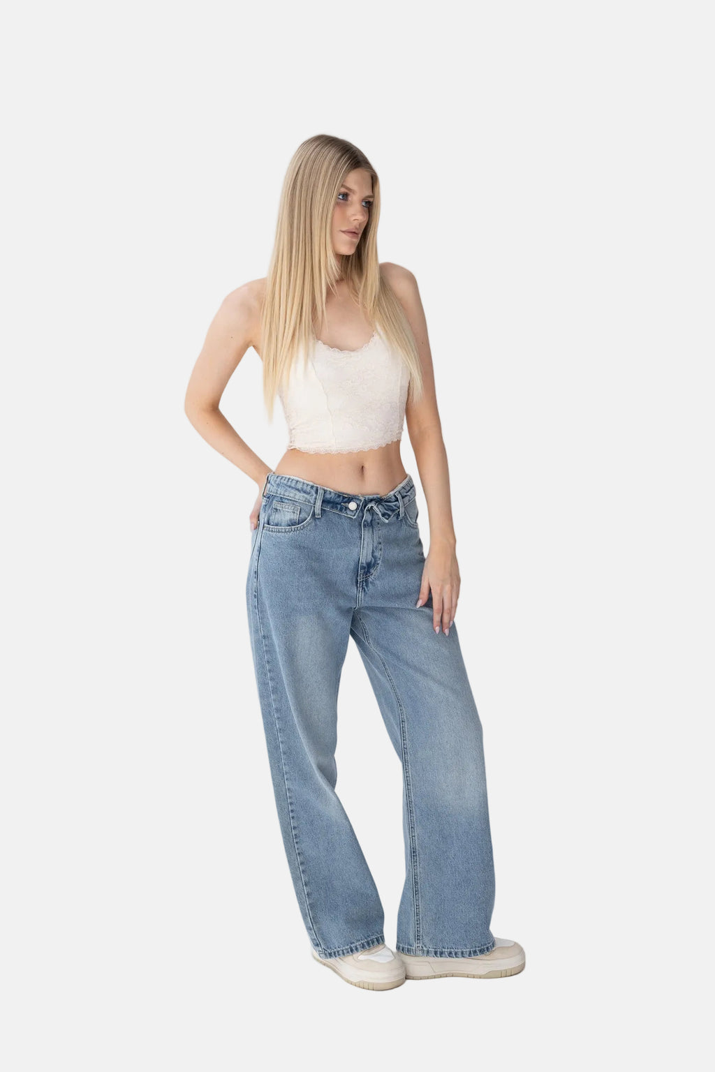 Invented Light Blue WaistBand Denim Jeans