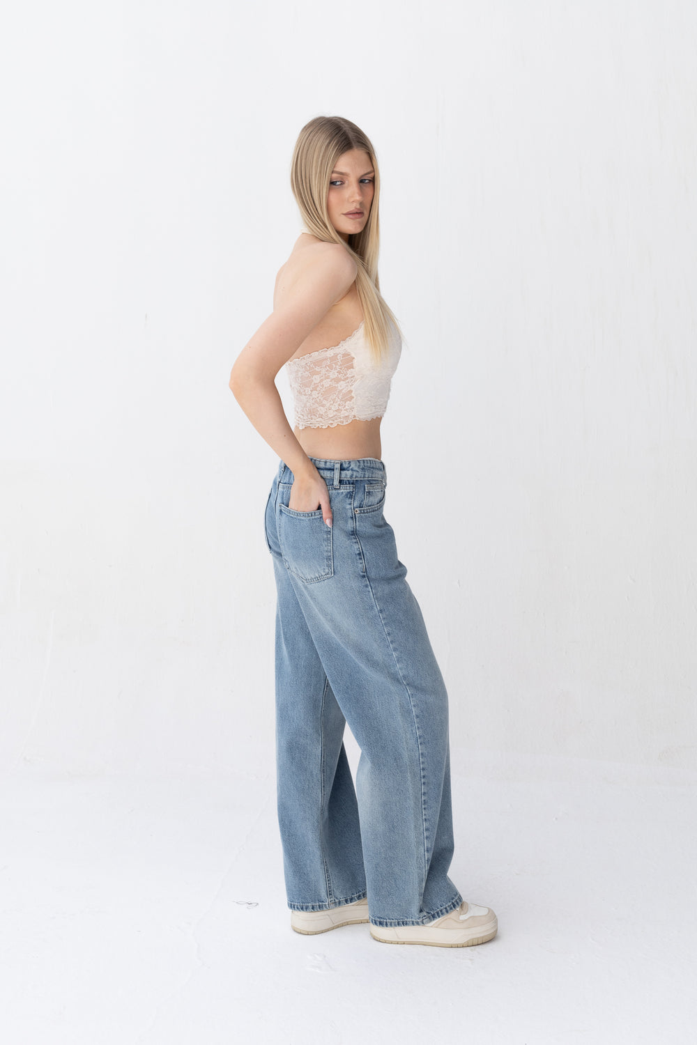 Invented Light Blue WaistBand Denim Jeans