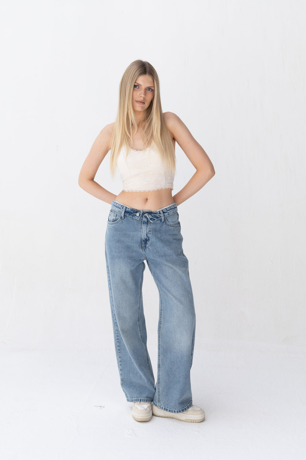 Invented Light Blue WaistBand Denim Jeans